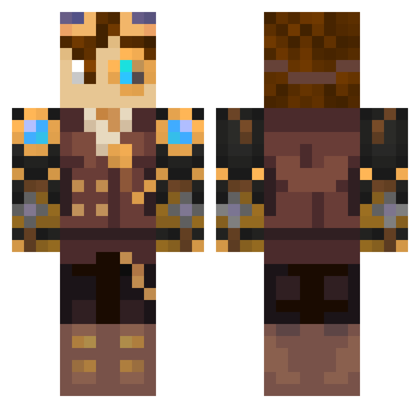 jmercy Minecraft skin, front and back view