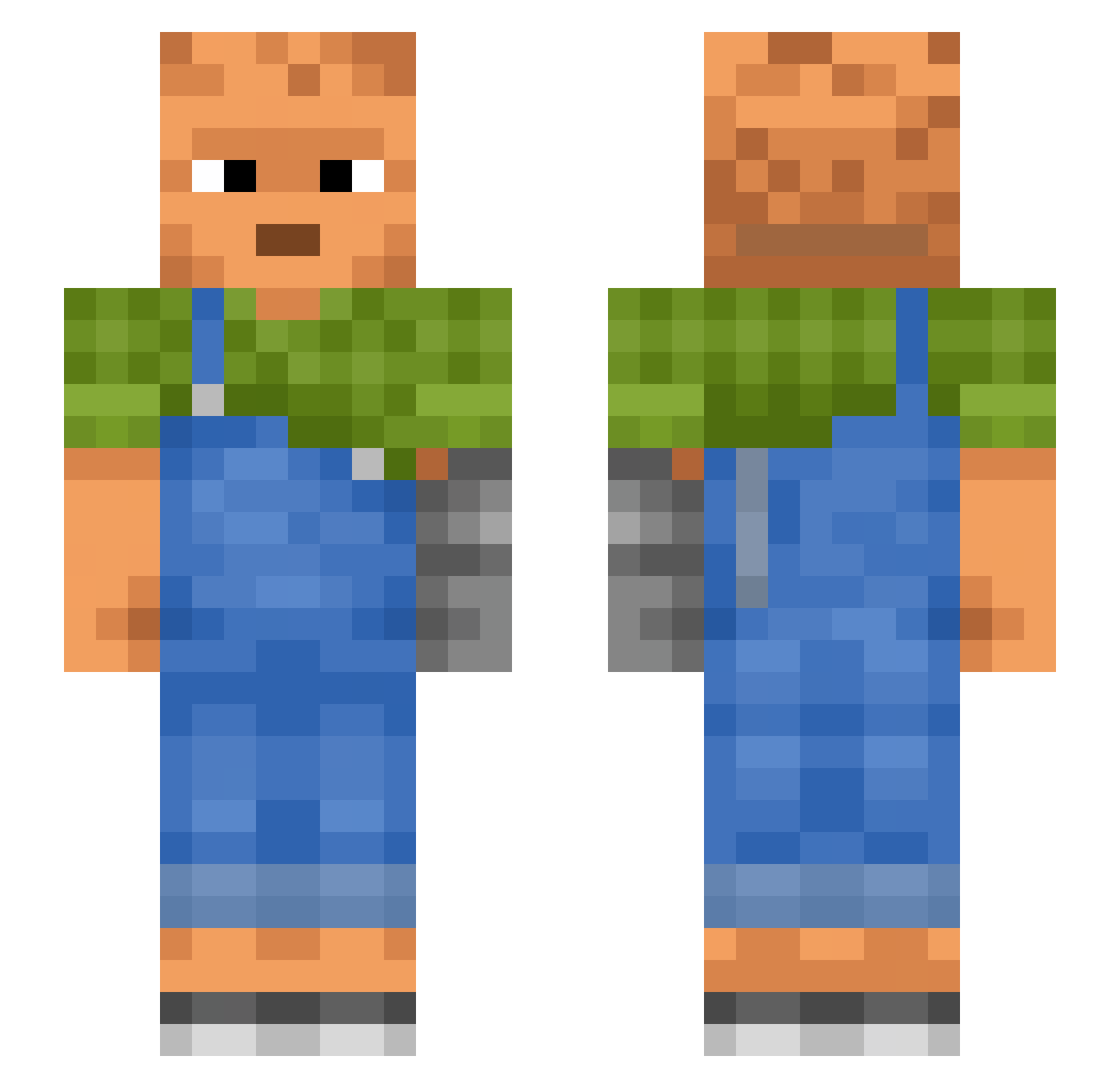 H4n3 Minecraft skin, front and back view