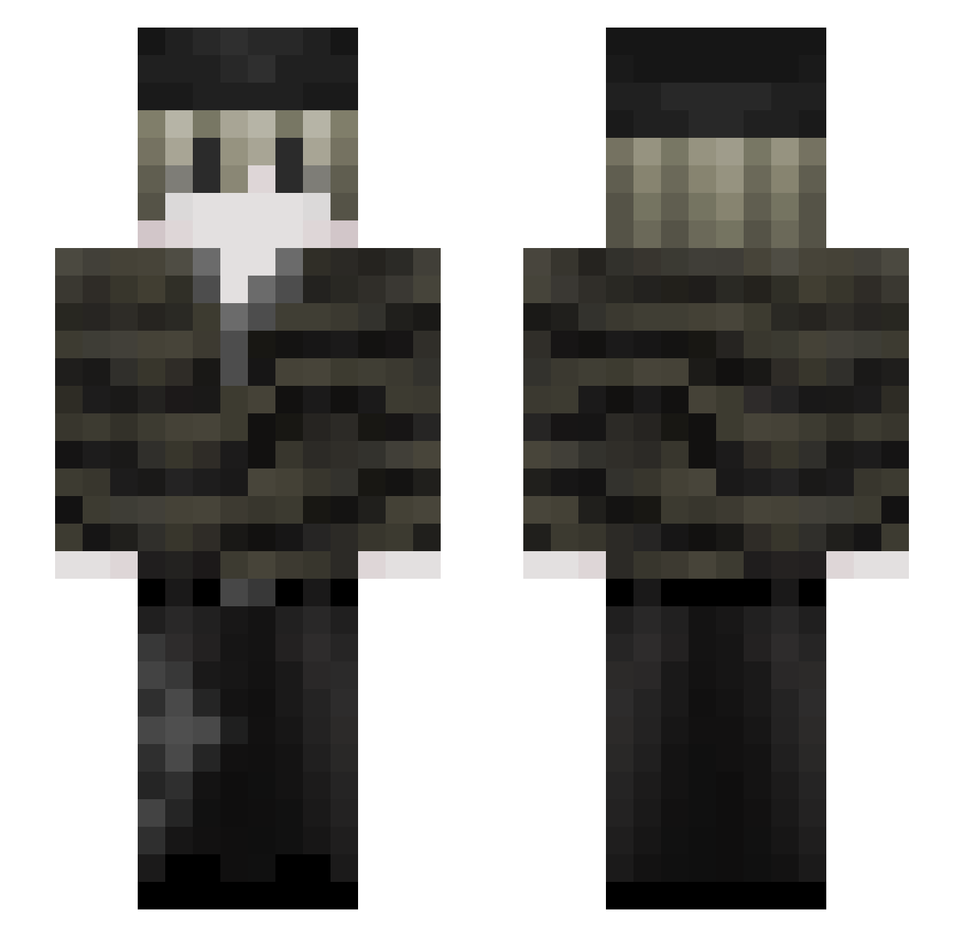 wifru Minecraft skin, front and back view