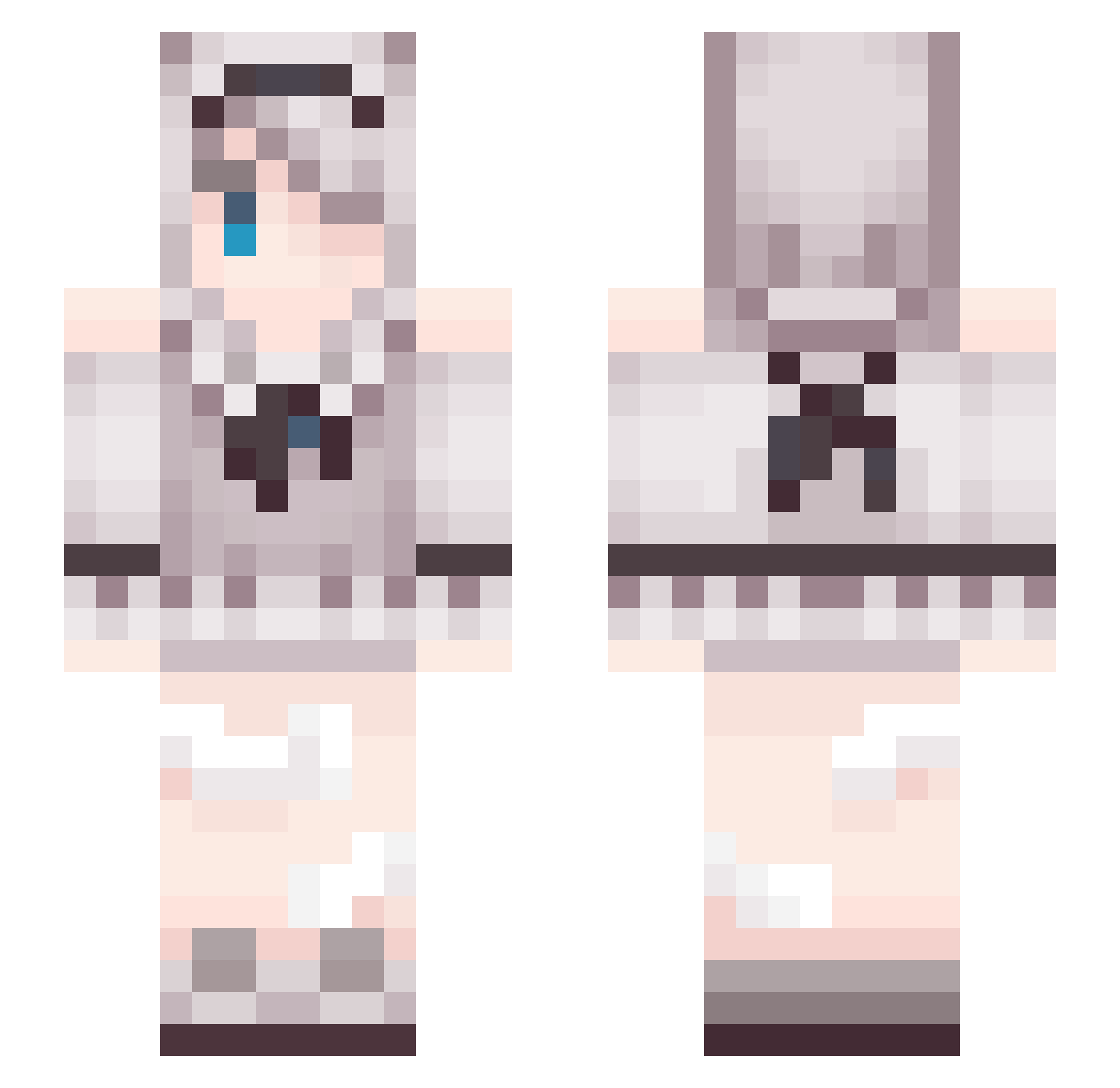 Sitora_ Minecraft skin, front and back view