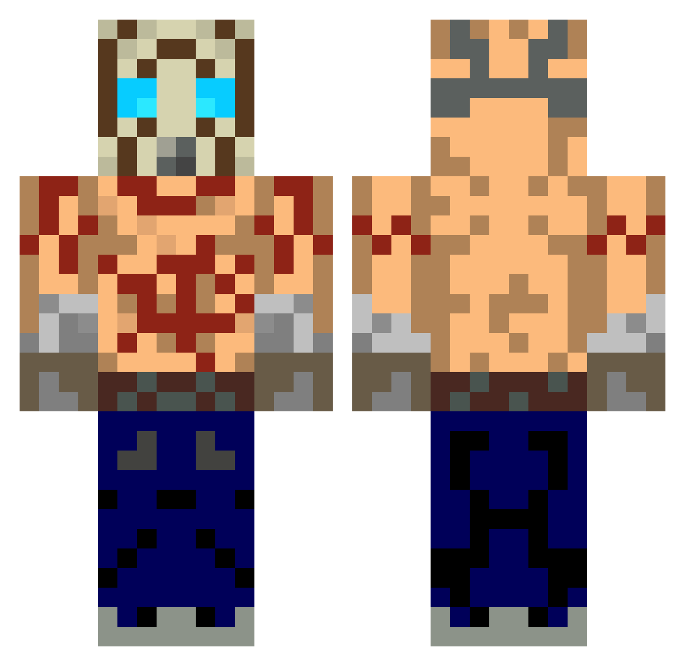 Violates Minecraft skin, front and back view