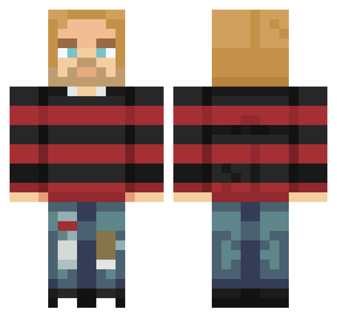 ghouhl Minecraft skin, front and back view