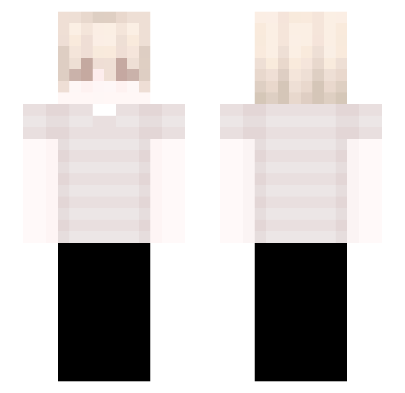 Unclarity Minecraft skin, front and back view