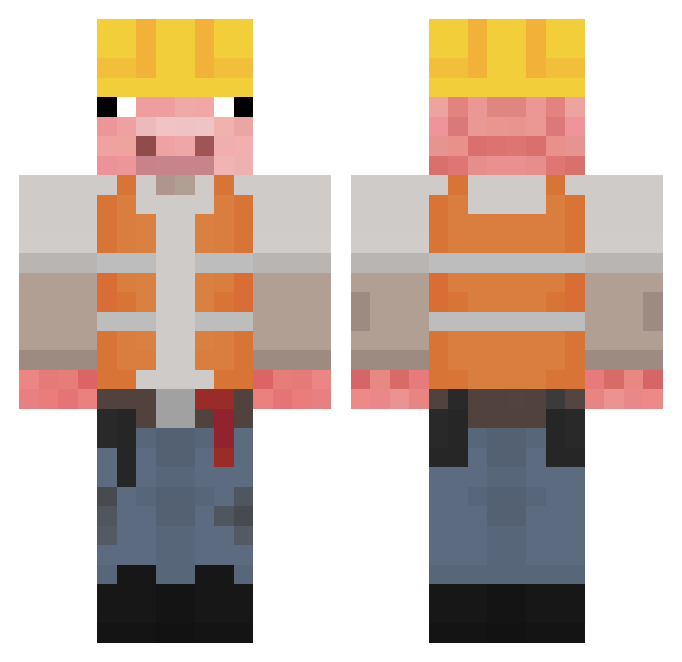 Tartofraise974 Minecraft skin, front and back view