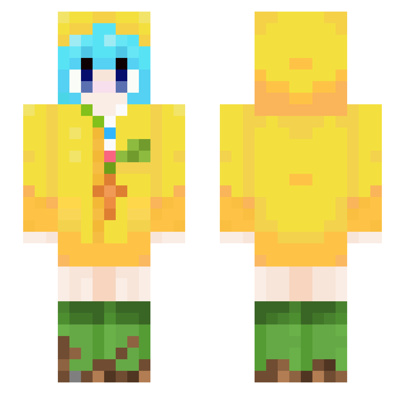 AlbumBlanc Minecraft skin, front and back view