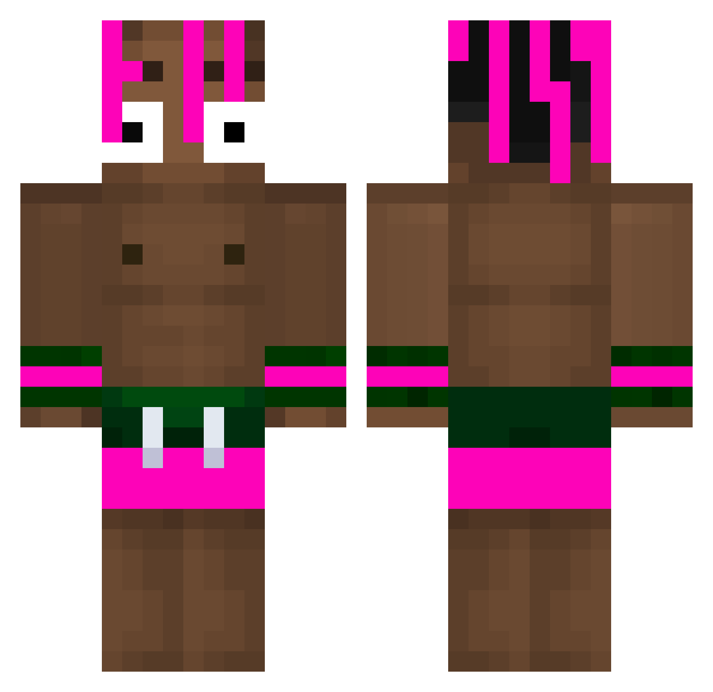 yChromaMINECUEFT Minecraft skin, front and back view