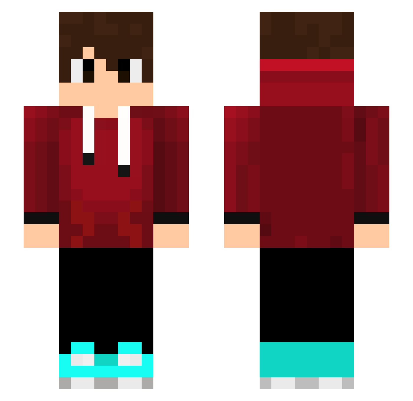 ArmiNotch Minecraft skin, front and back view