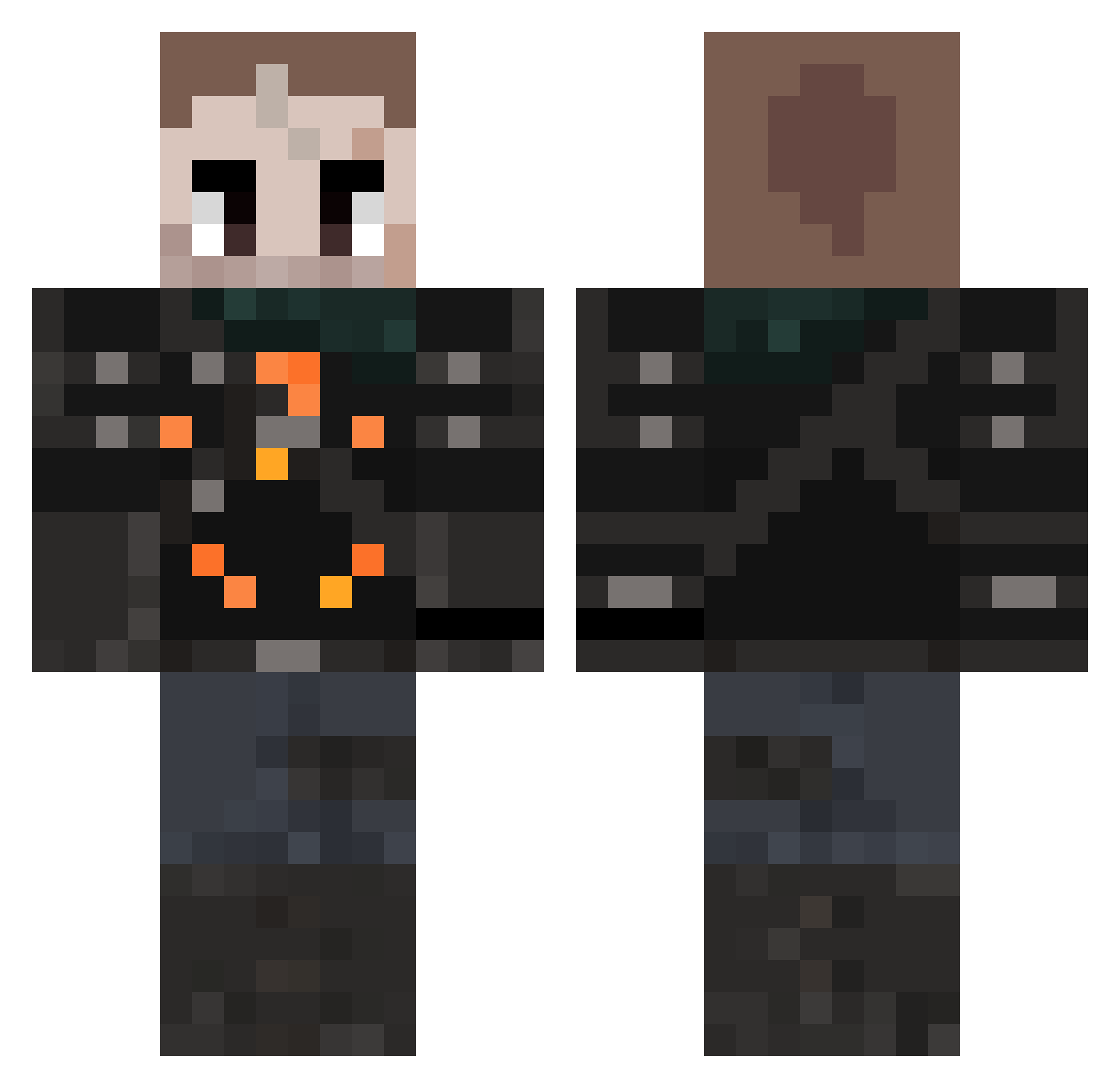 TheMadManDan Minecraft skin, front and back view