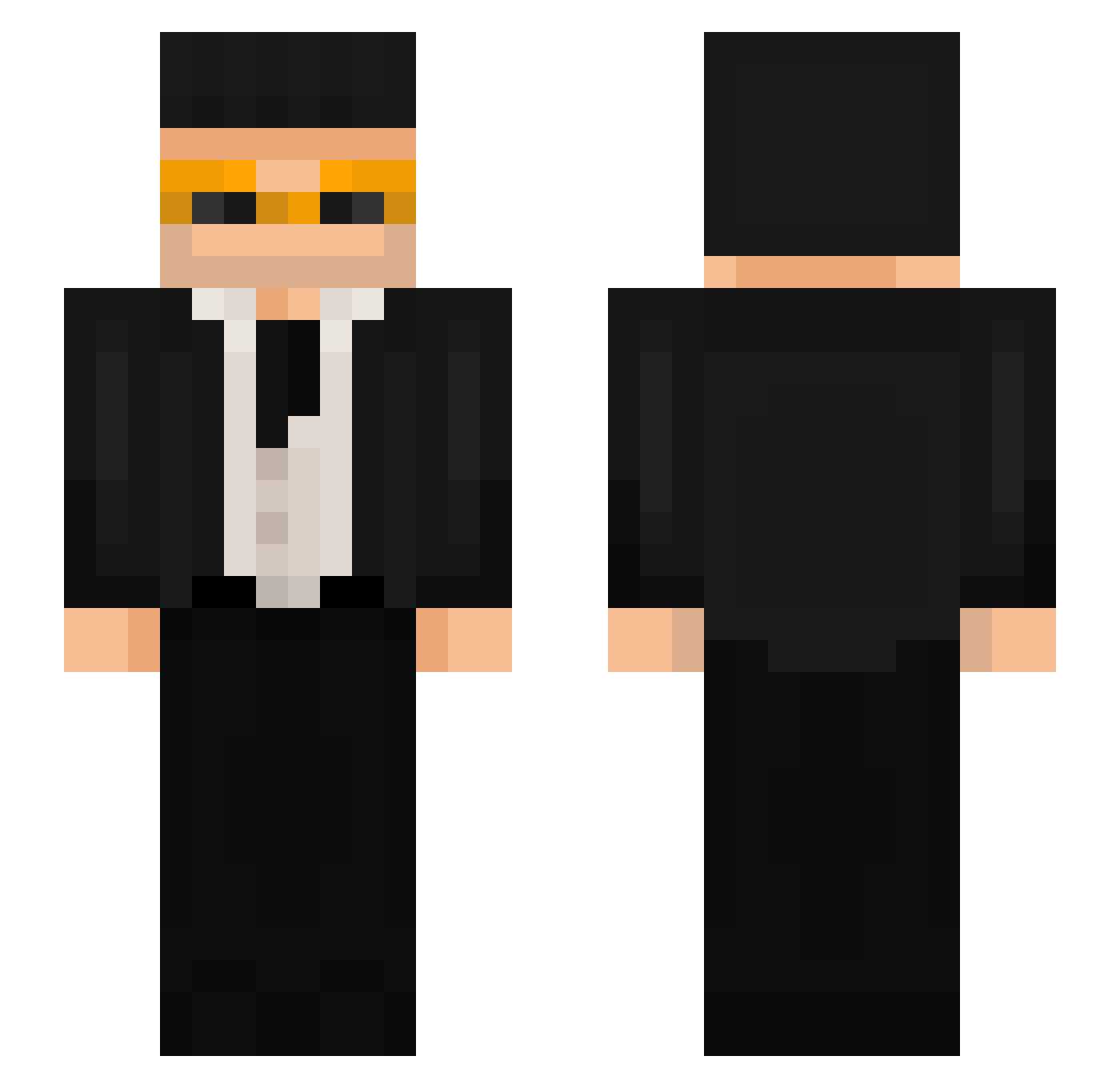 GX_LUIGI Minecraft skin, front and back view