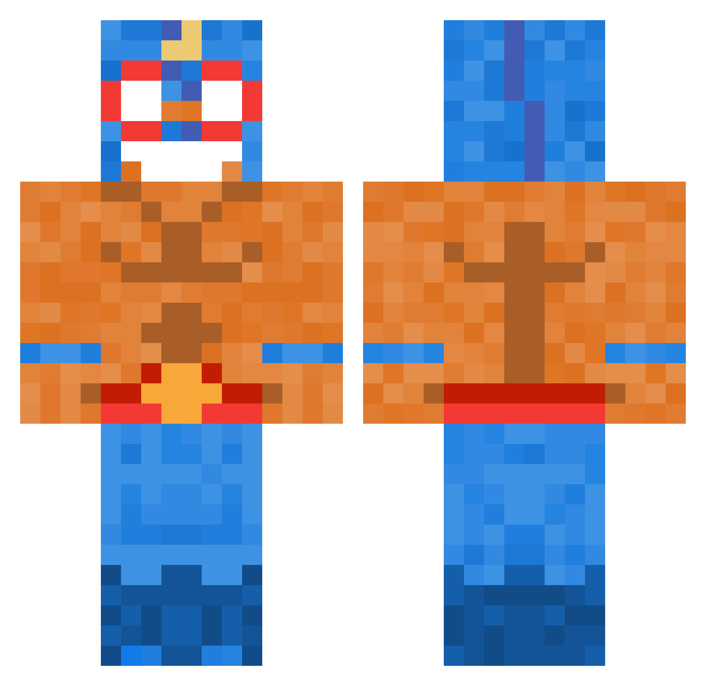 xScaryClownx Minecraft skin, front and back view