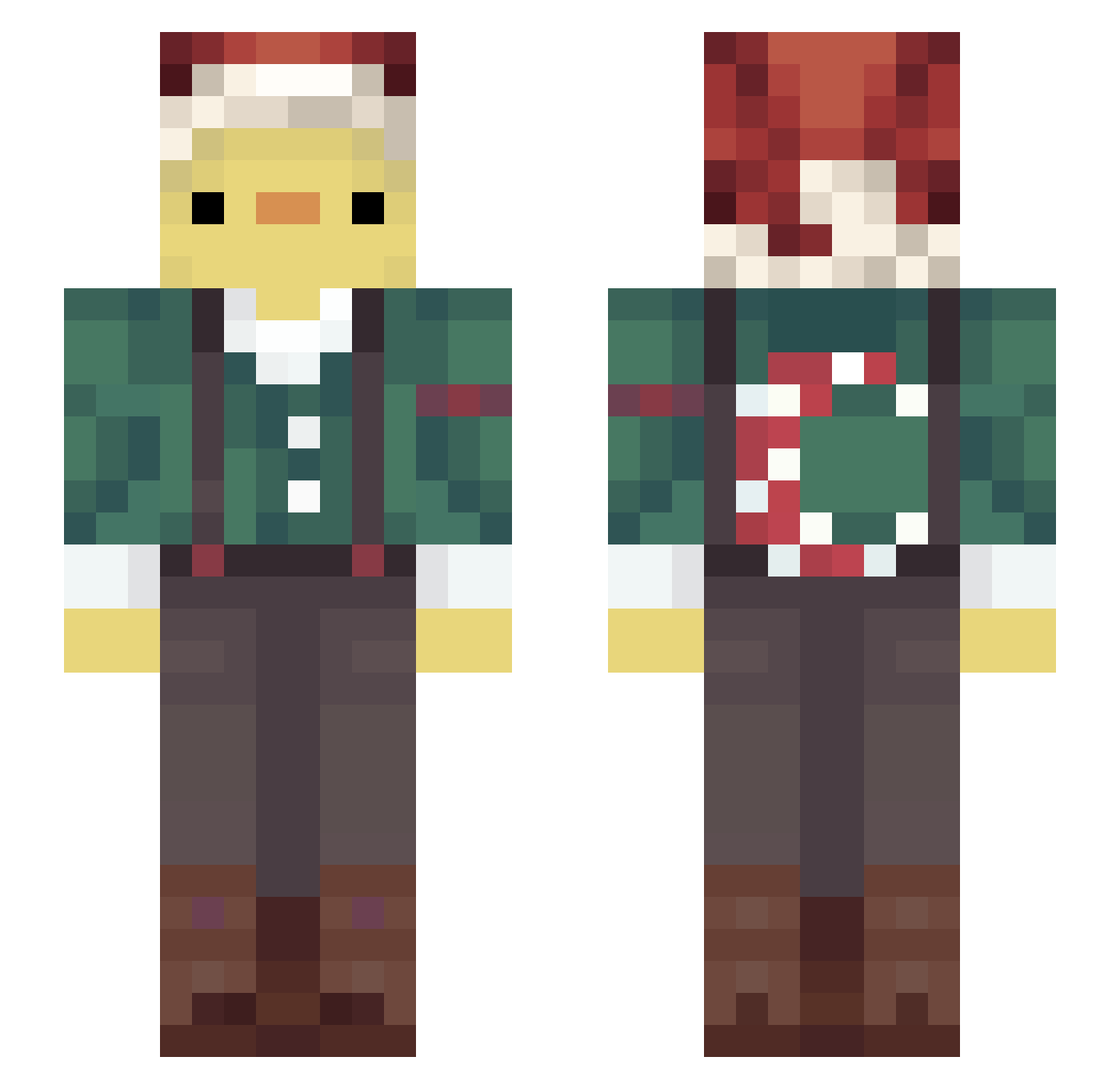 Witrems Minecraft skin, front and back view