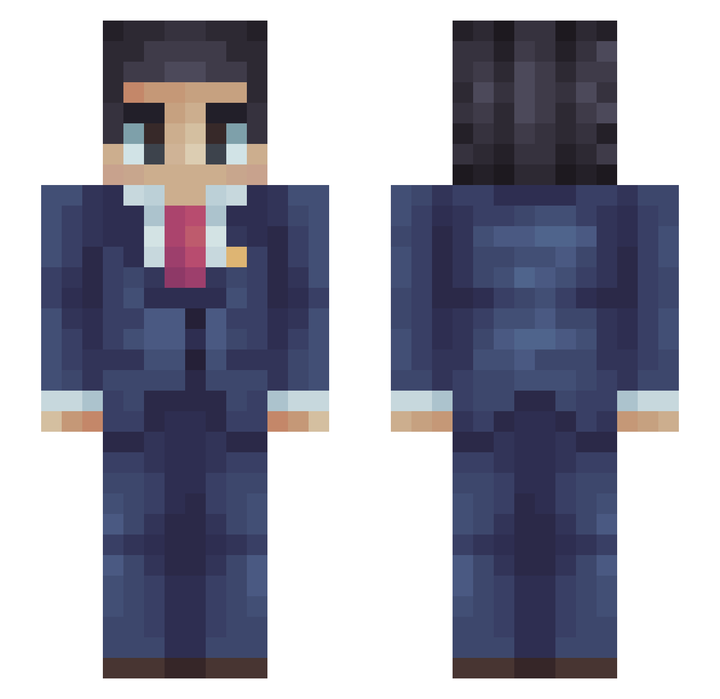 bucketoftar Minecraft skin, front and back view