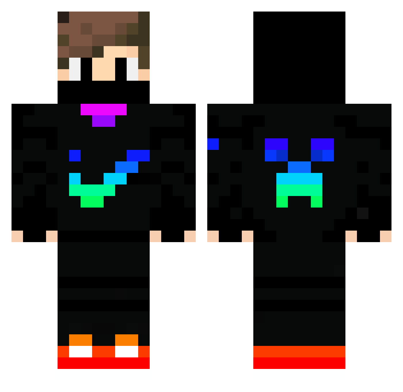 Justmyskillaura Minecraft skin, front and back view