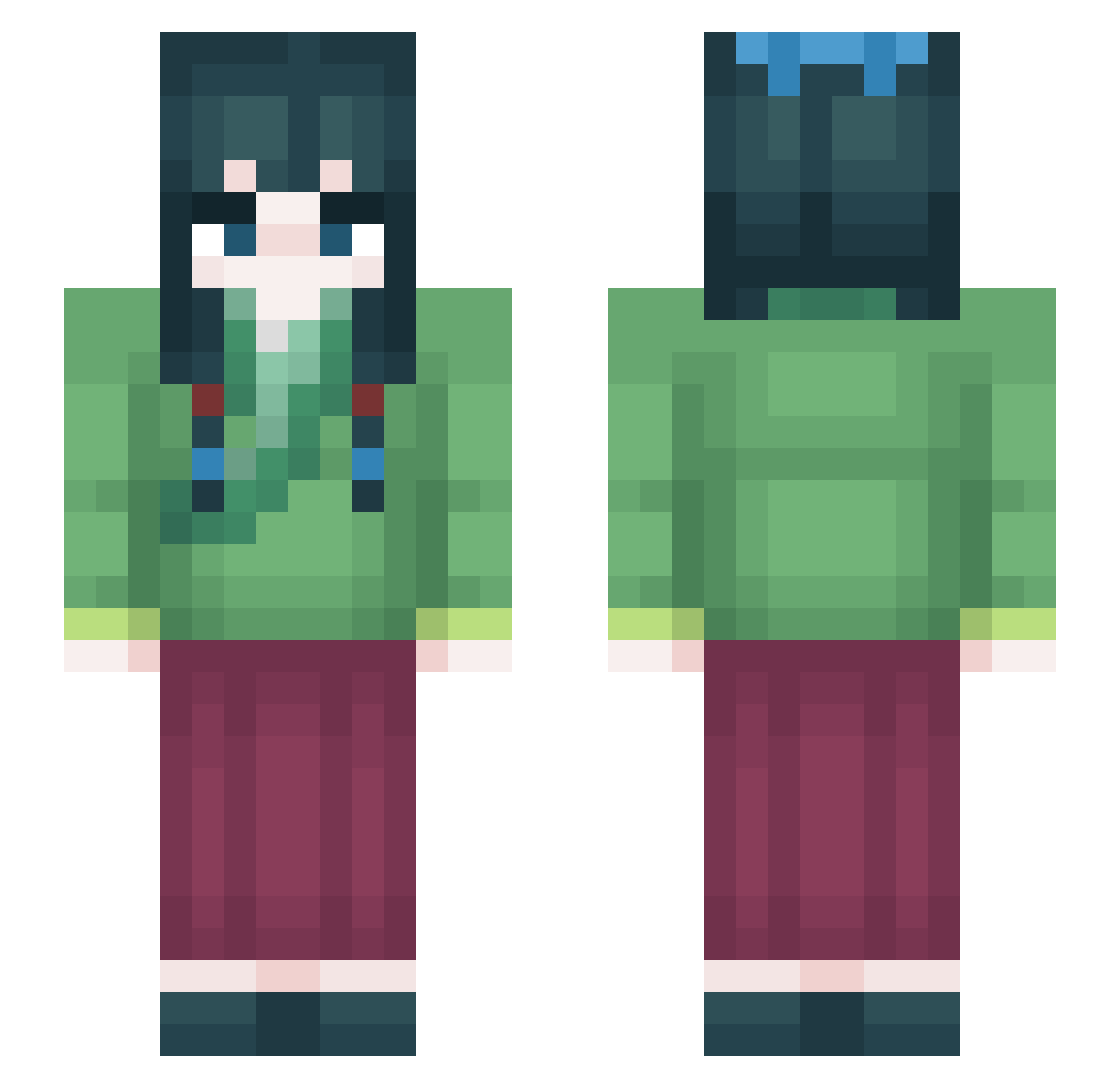zizoasd Minecraft skin, front and back view