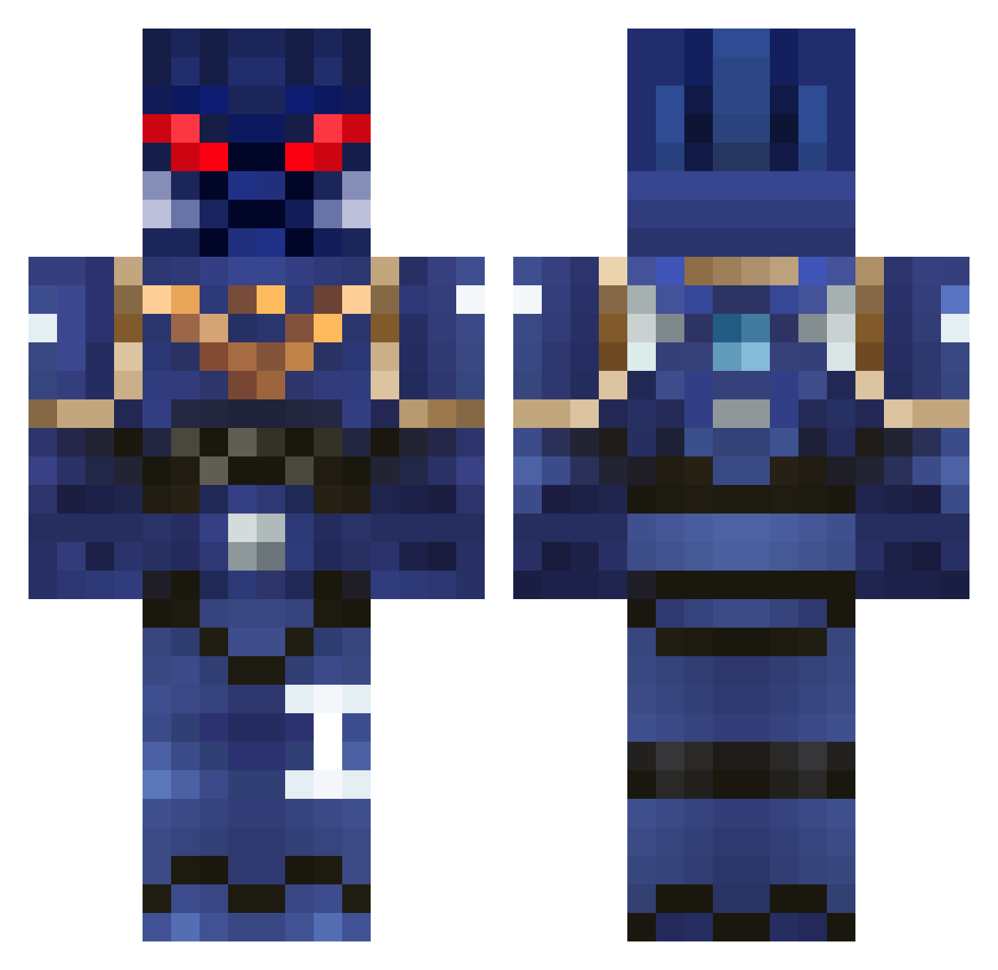 Eriston Minecraft skin, front and back view