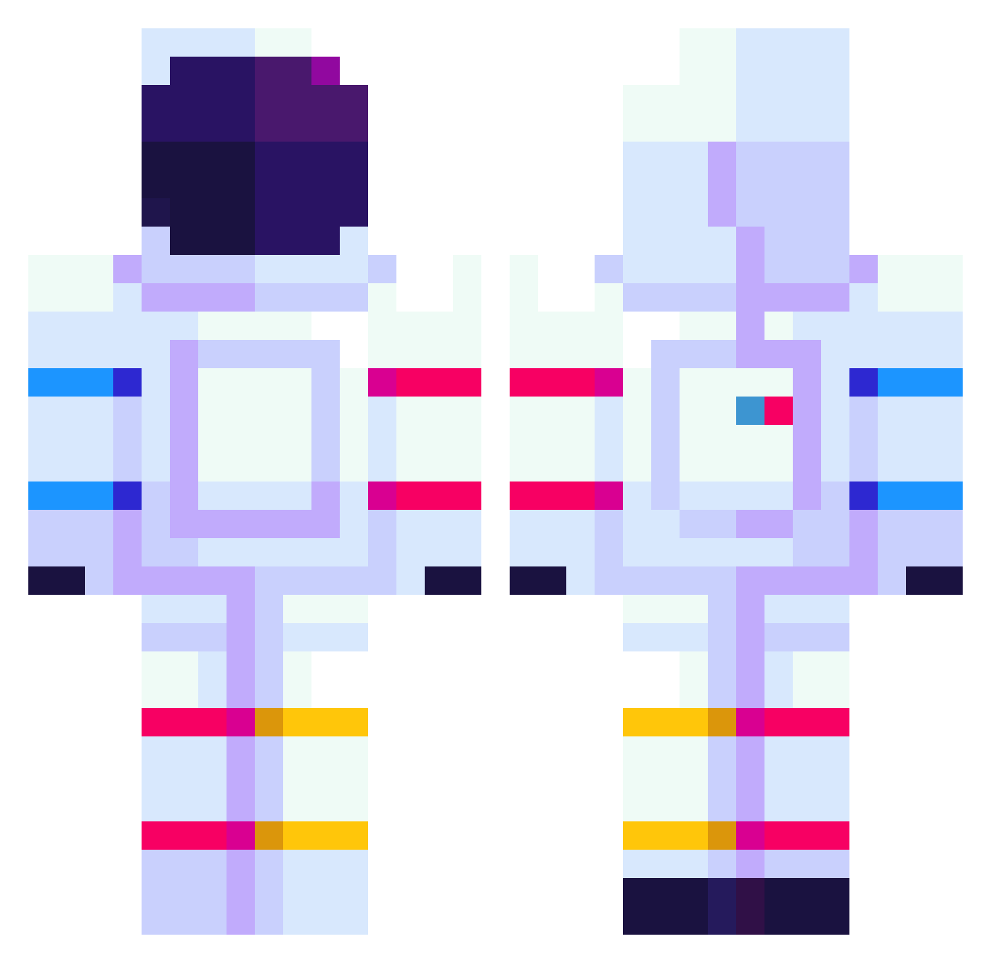 Zwooooosh Minecraft skin, front and back view