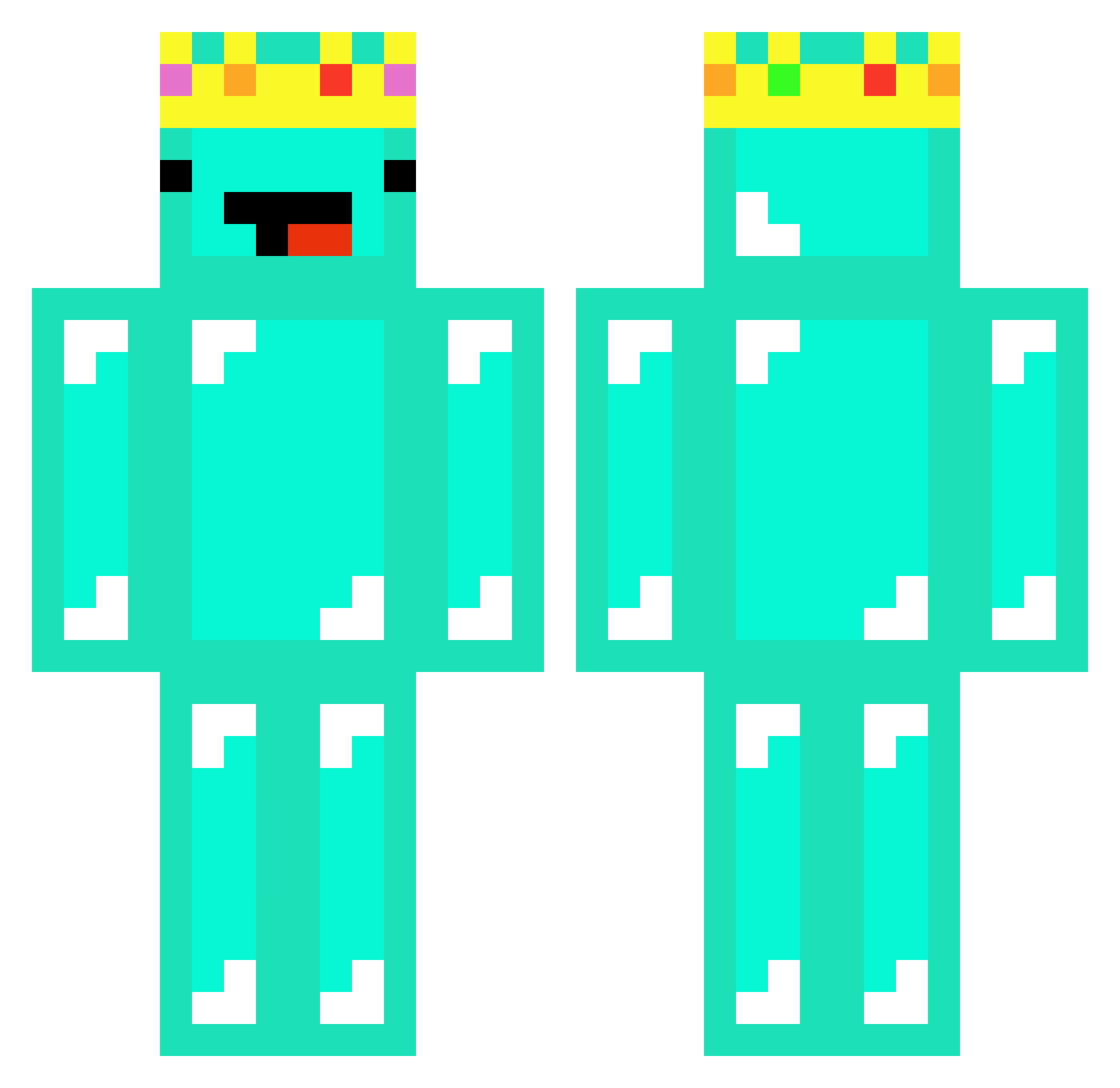 TheWinner28 Minecraft skin, front and back view