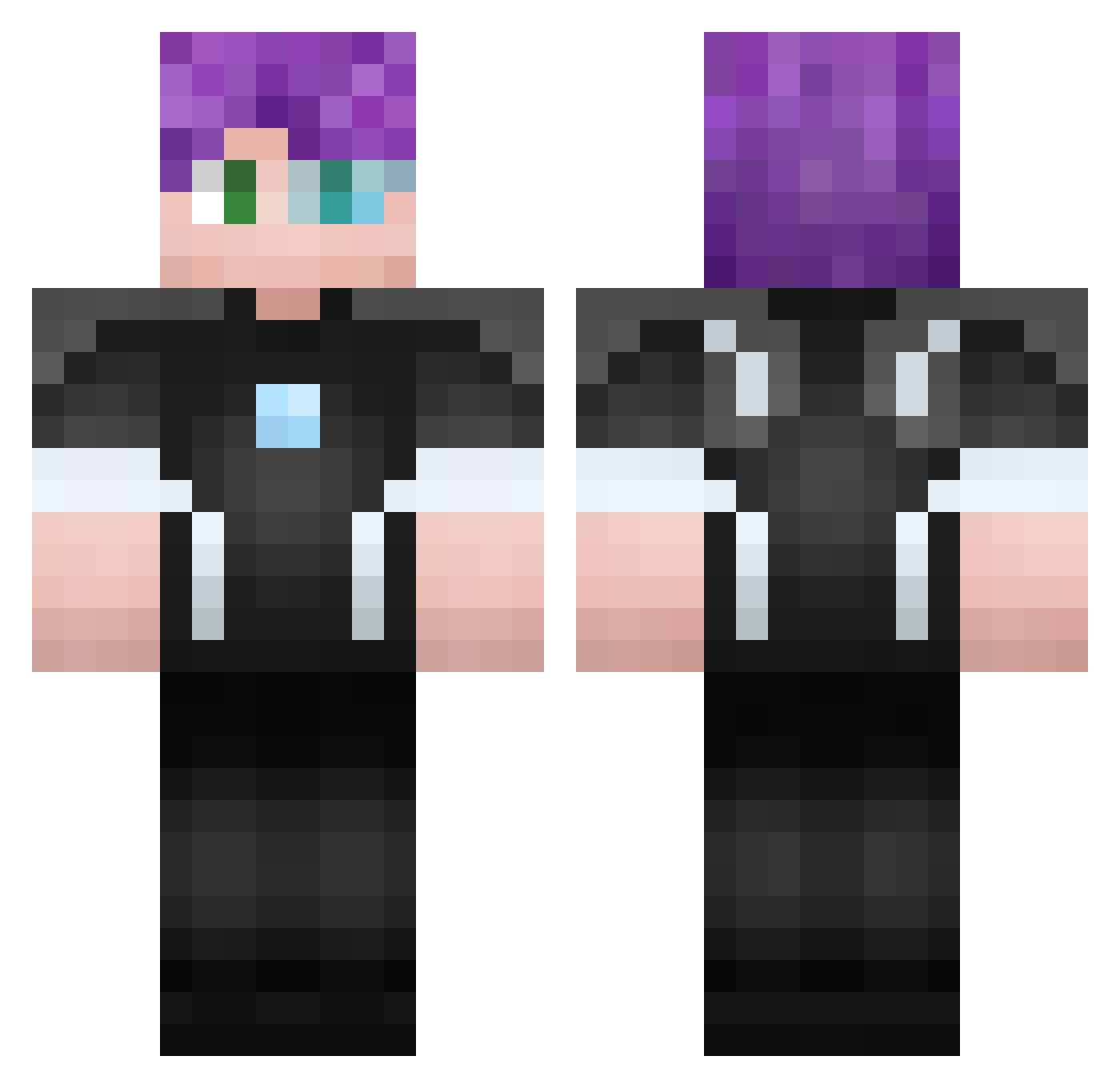PatrickSteve Minecraft skin, front and back view