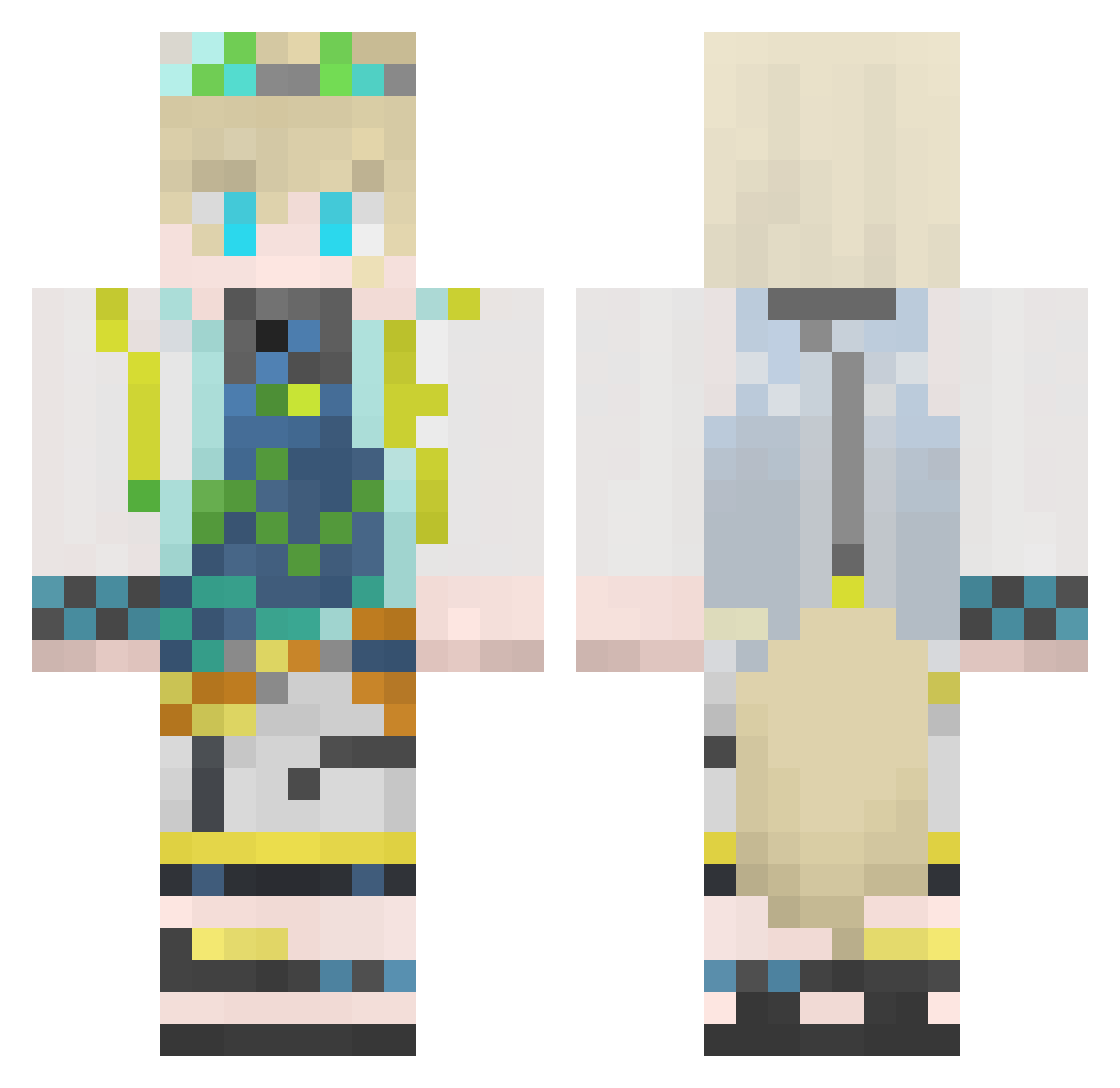 Red_Ngt Minecraft skin, front and back view