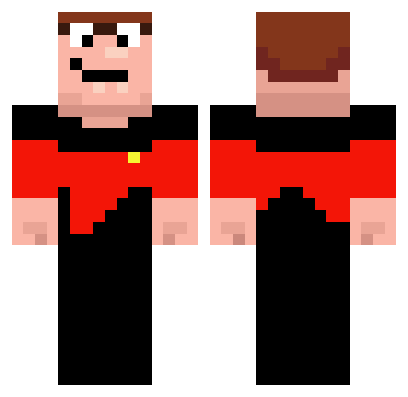 Cepaceous Minecraft skin, front and back view