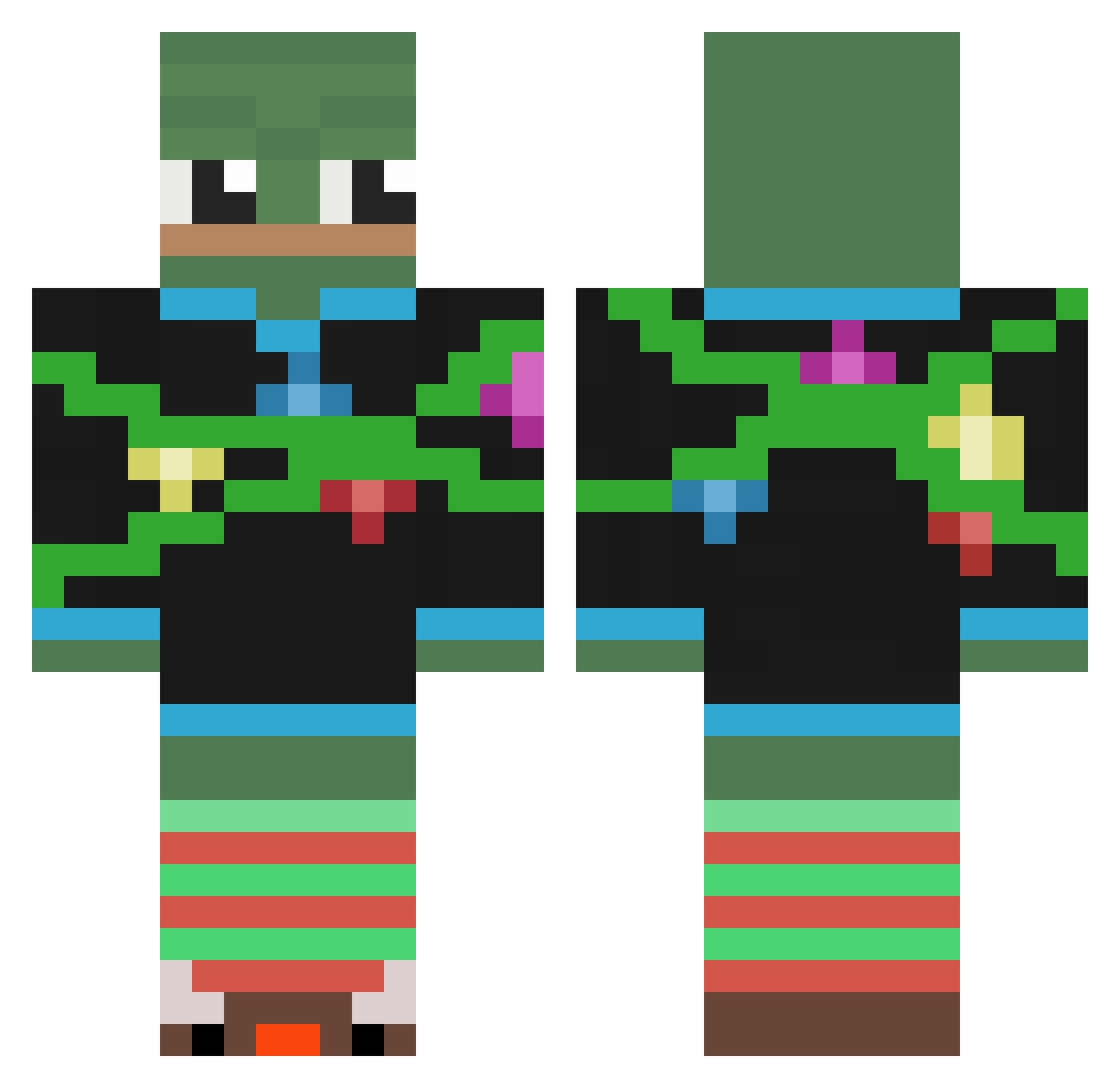 ThePelvicWoo Minecraft skin, front and back view