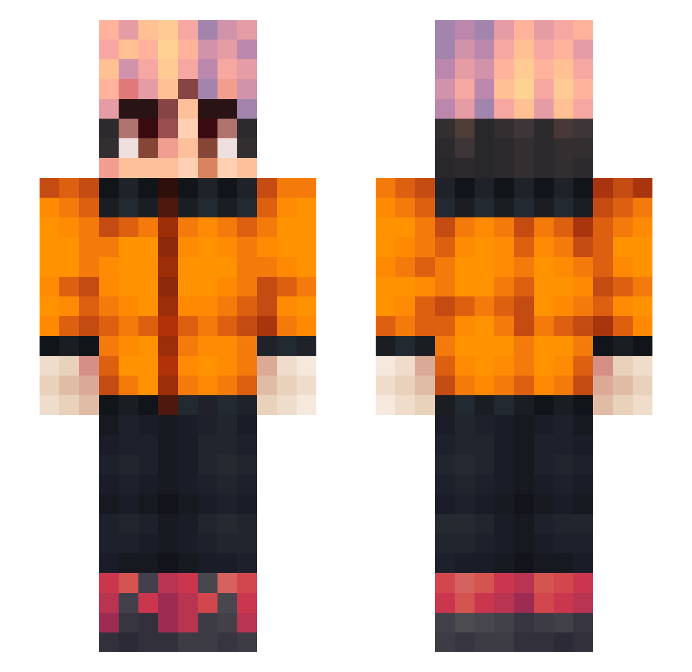 xBynyusQ Minecraft skin, front and back view