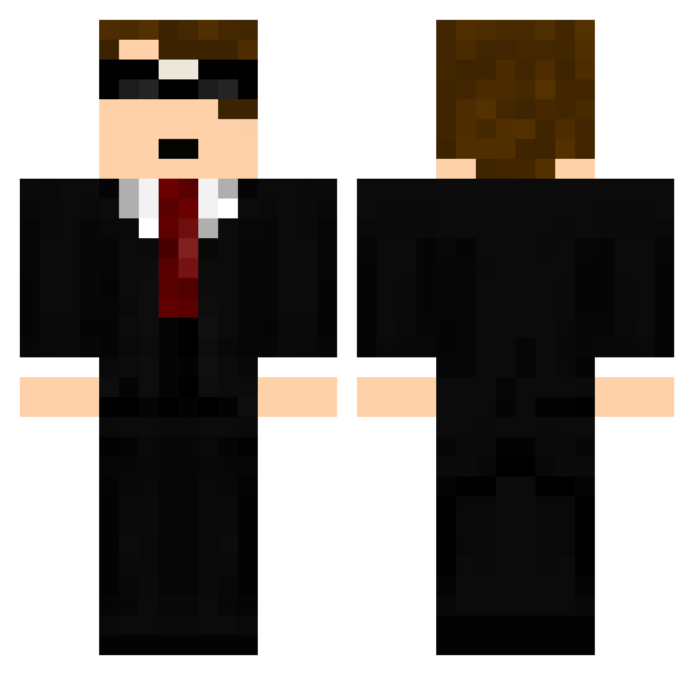 Malucoco Minecraft skin, front and back view