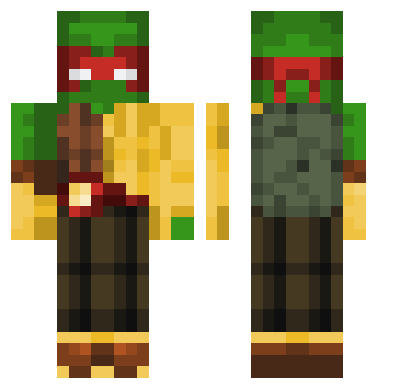 Slem23 Minecraft skin, front and back view