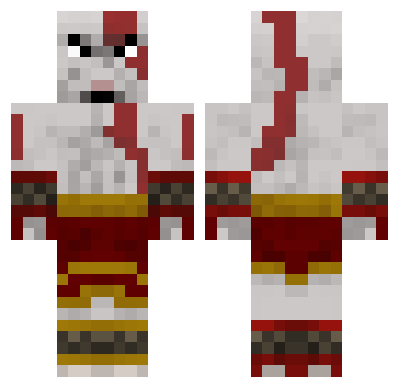 vendris Minecraft skin, front and back view