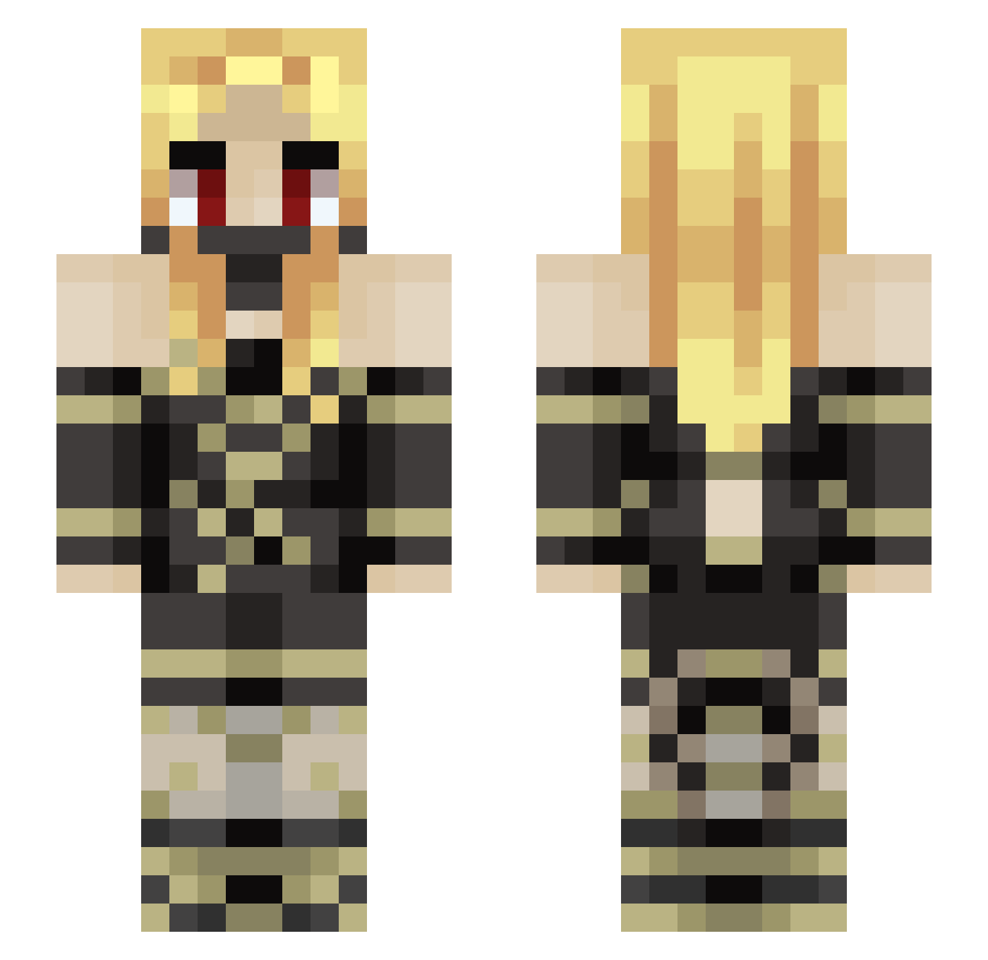 aluV2 Minecraft skin, front and back view