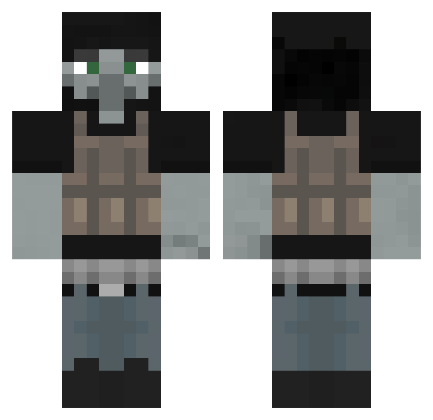 Mmaaxll Minecraft skin, front and back view