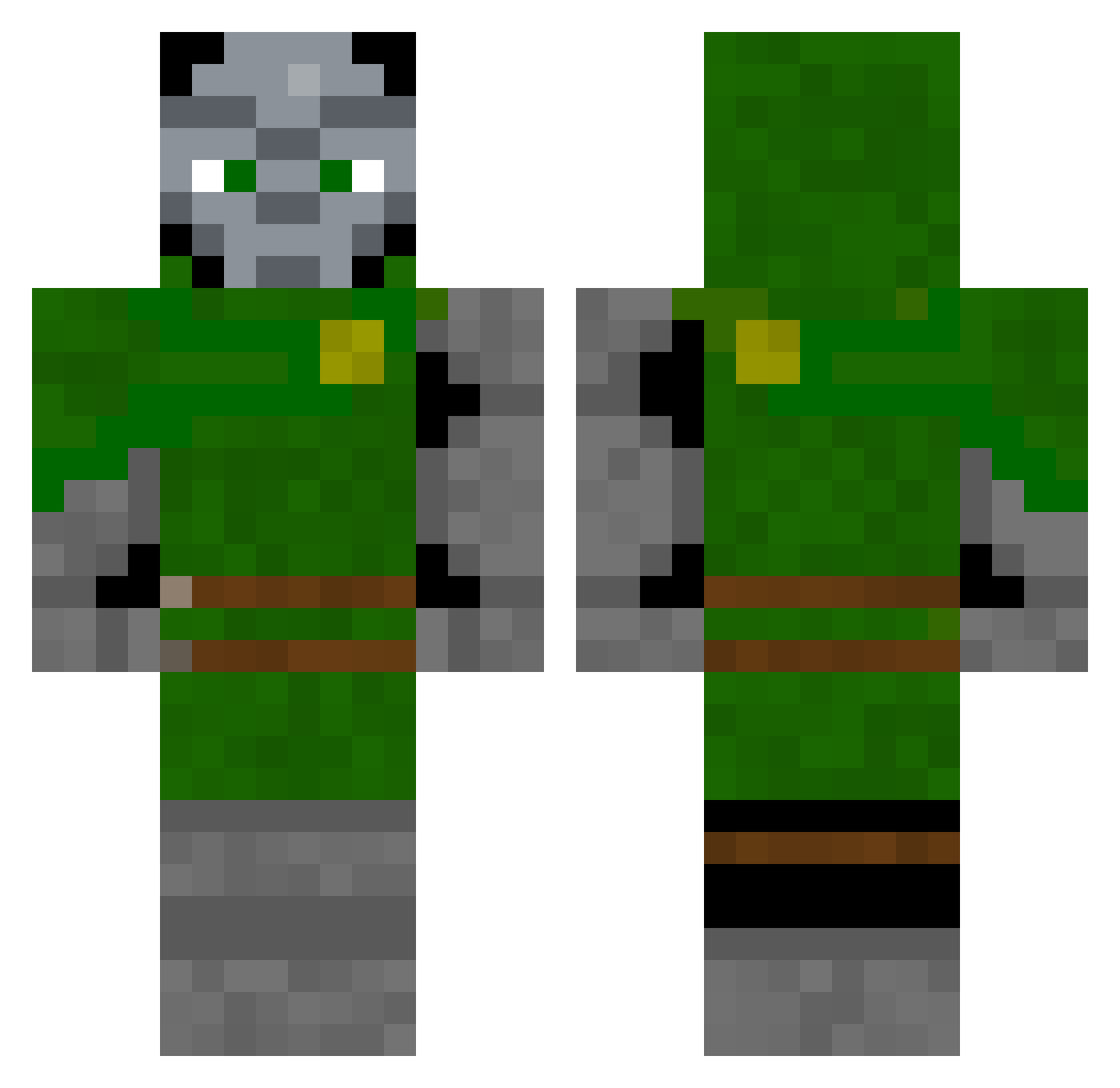 Xmaxmer Minecraft skin, front and back view