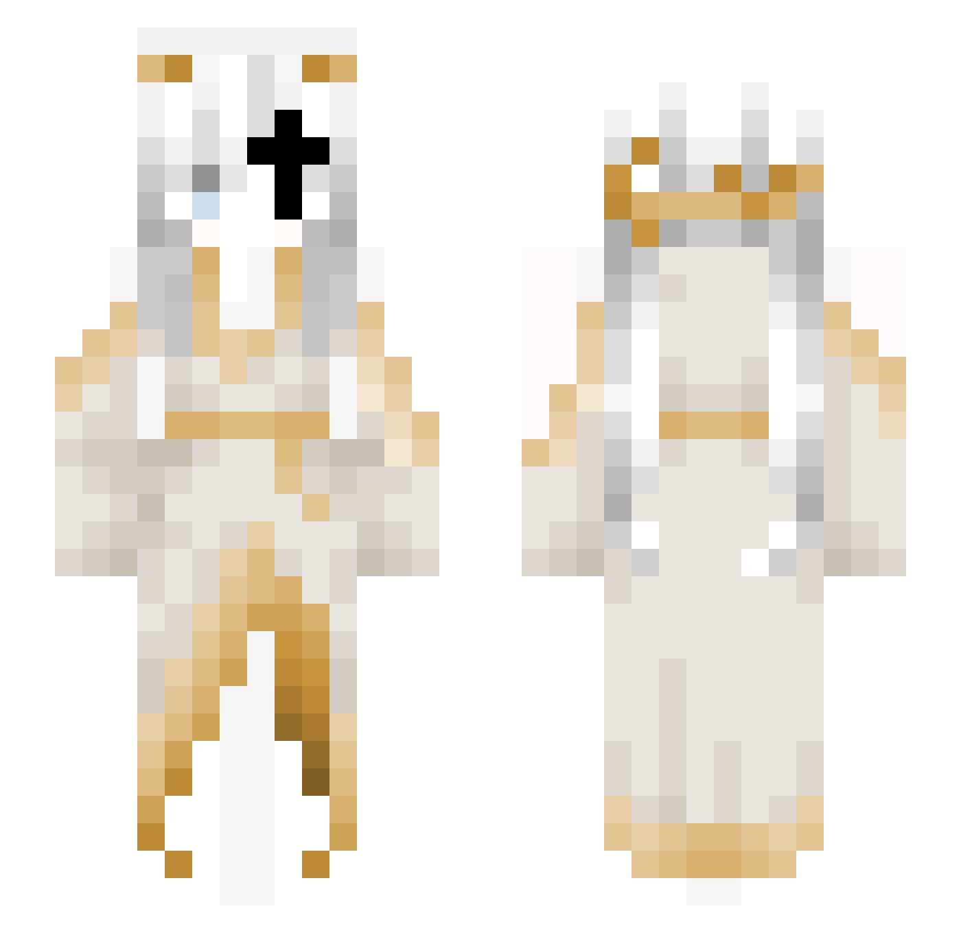 Vesperiel Minecraft skin, front and back view