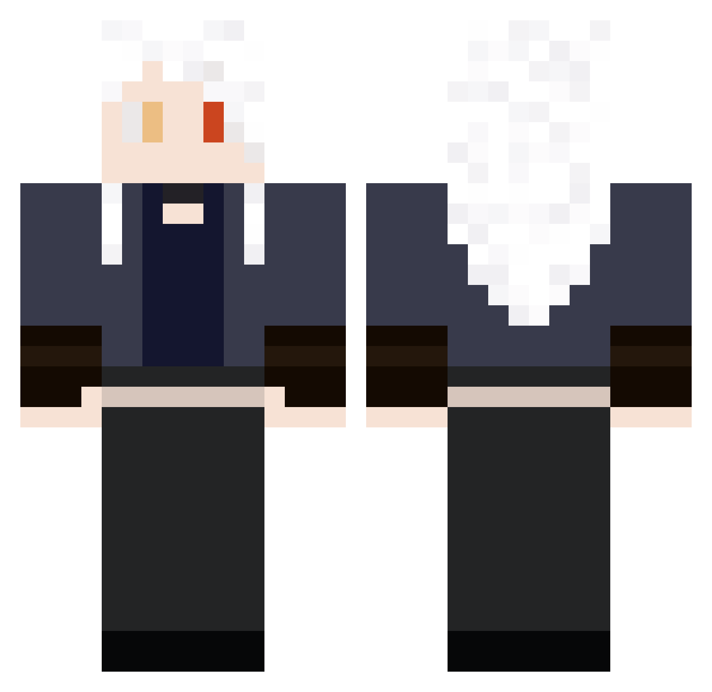 TsubasaVT Minecraft skin, front and back view