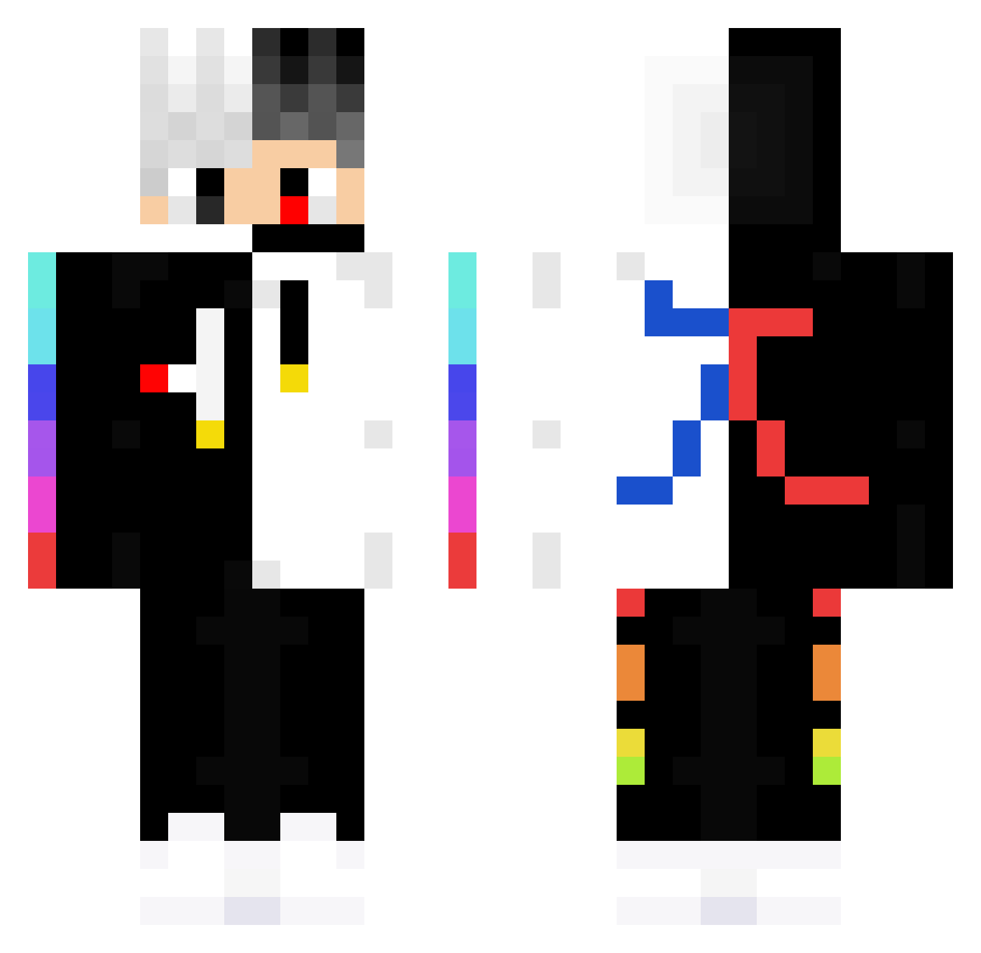 Snowzz_ Minecraft skin, front and back view