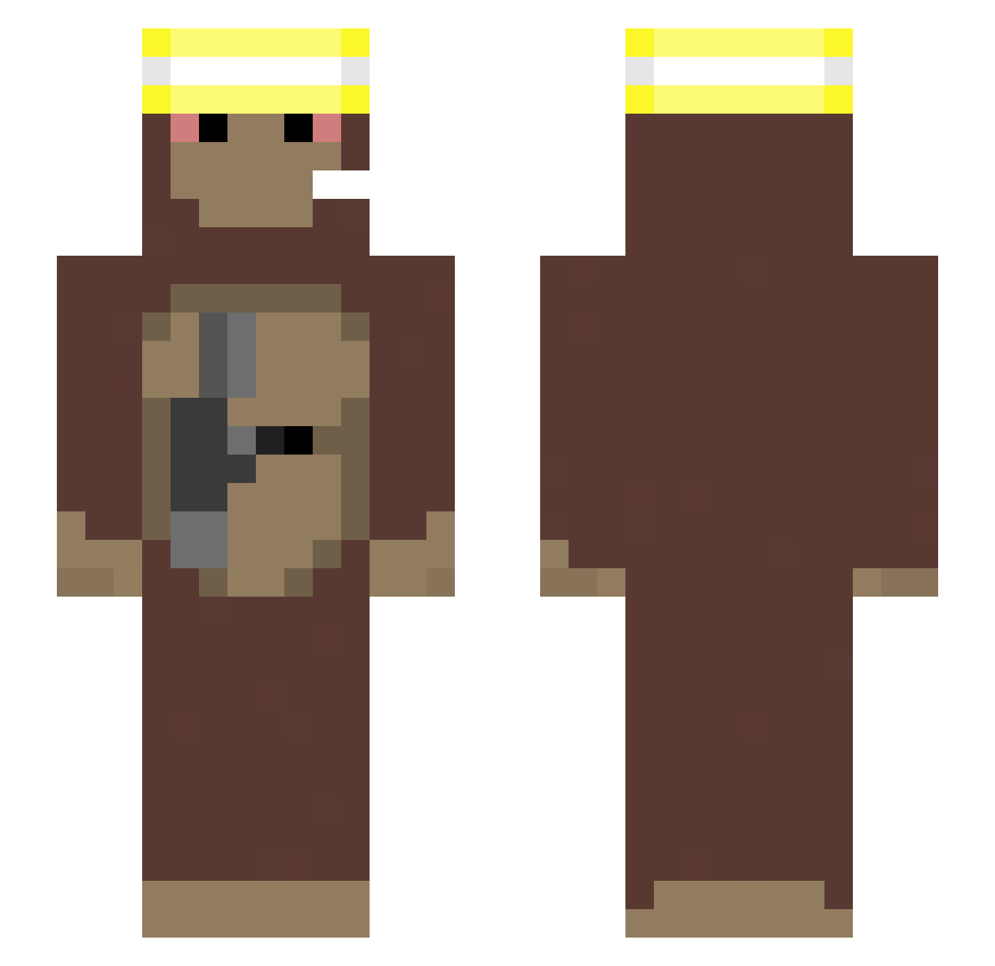 OVENBAKEDHOG Minecraft skin, front and back view