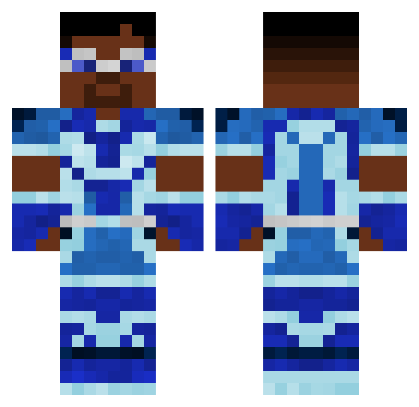 Ghillim Minecraft skin, front and back view