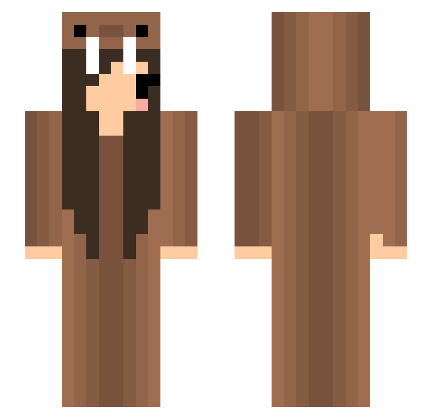 YouForix Minecraft skin, front and back view