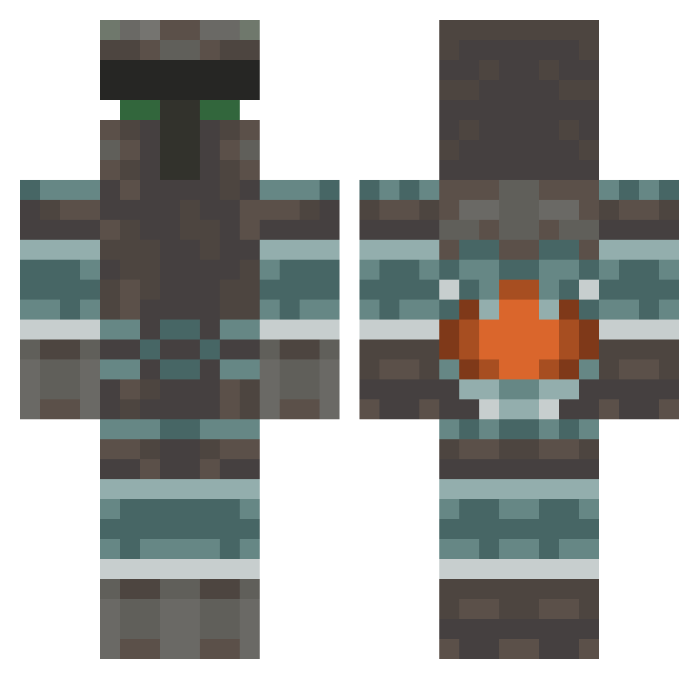 ValveInc Minecraft skin, front and back view