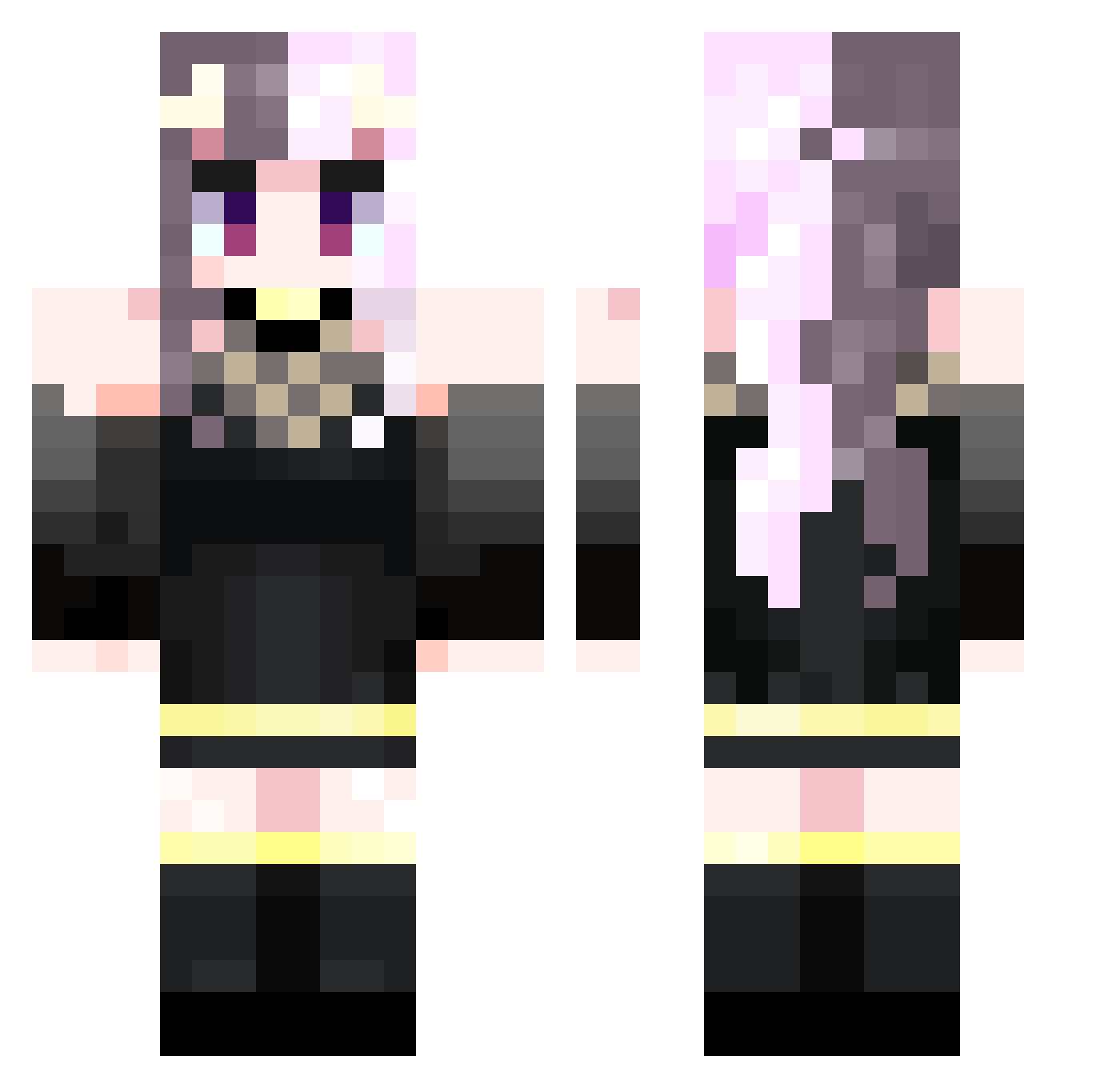 Zappre Minecraft skin, front and back view