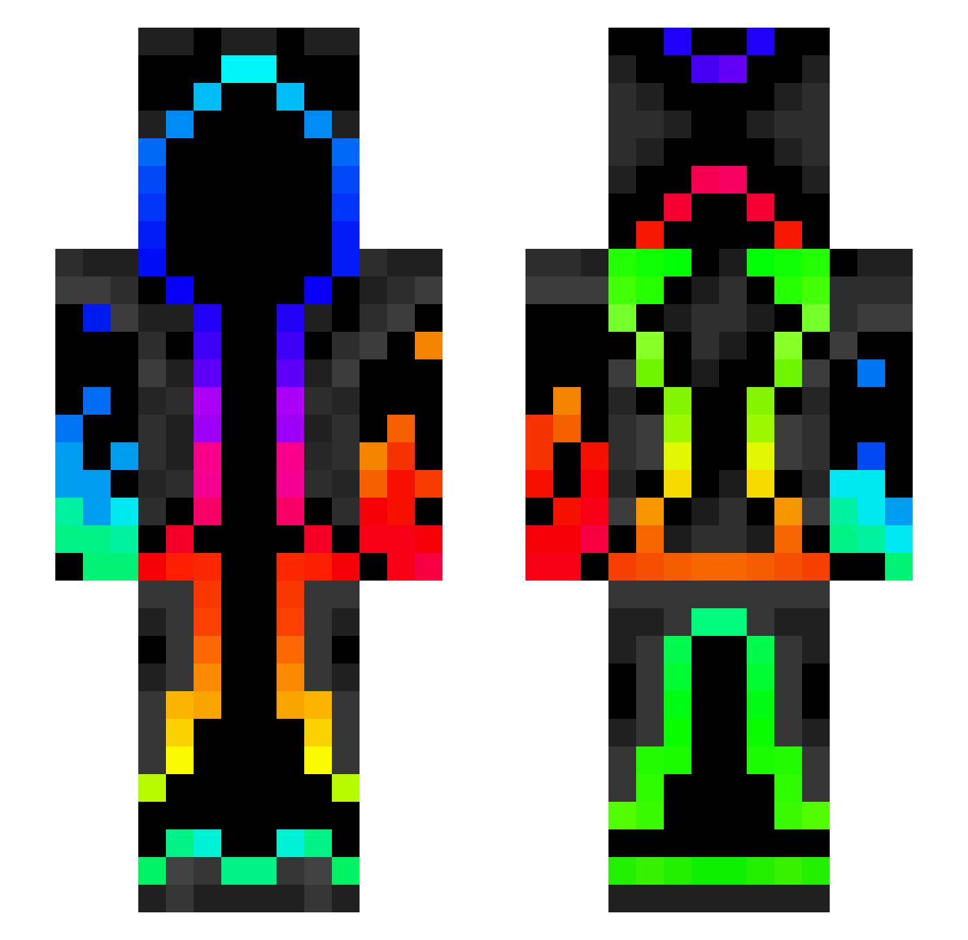 RafinhaCasa Minecraft skin, front and back view