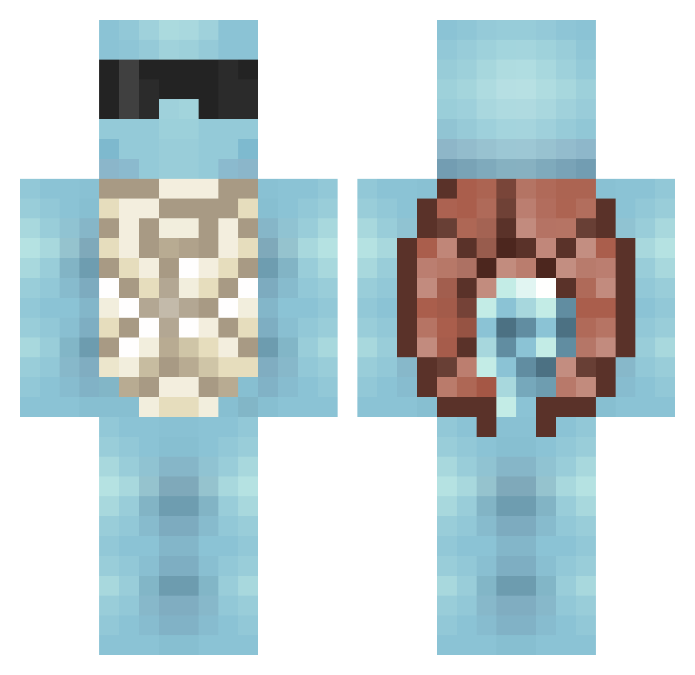 NASDAQKILLA Minecraft skin, front and back view