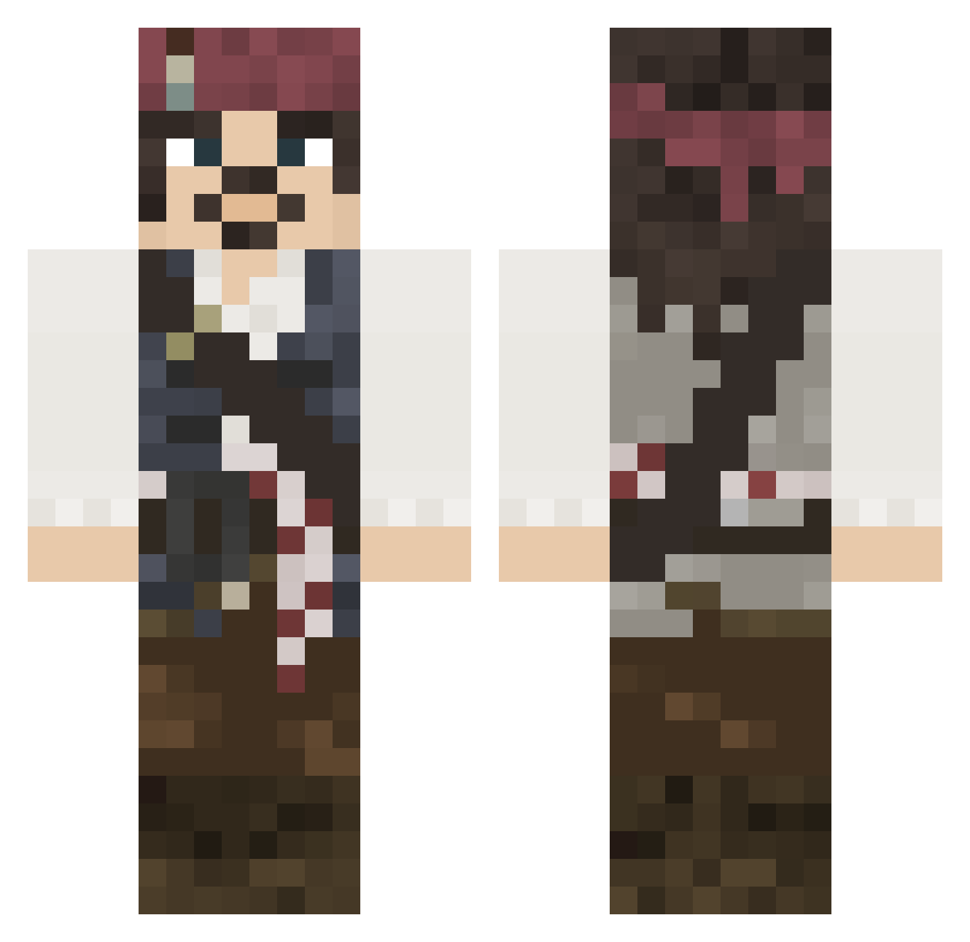 QrestLow Minecraft skin, front and back view
