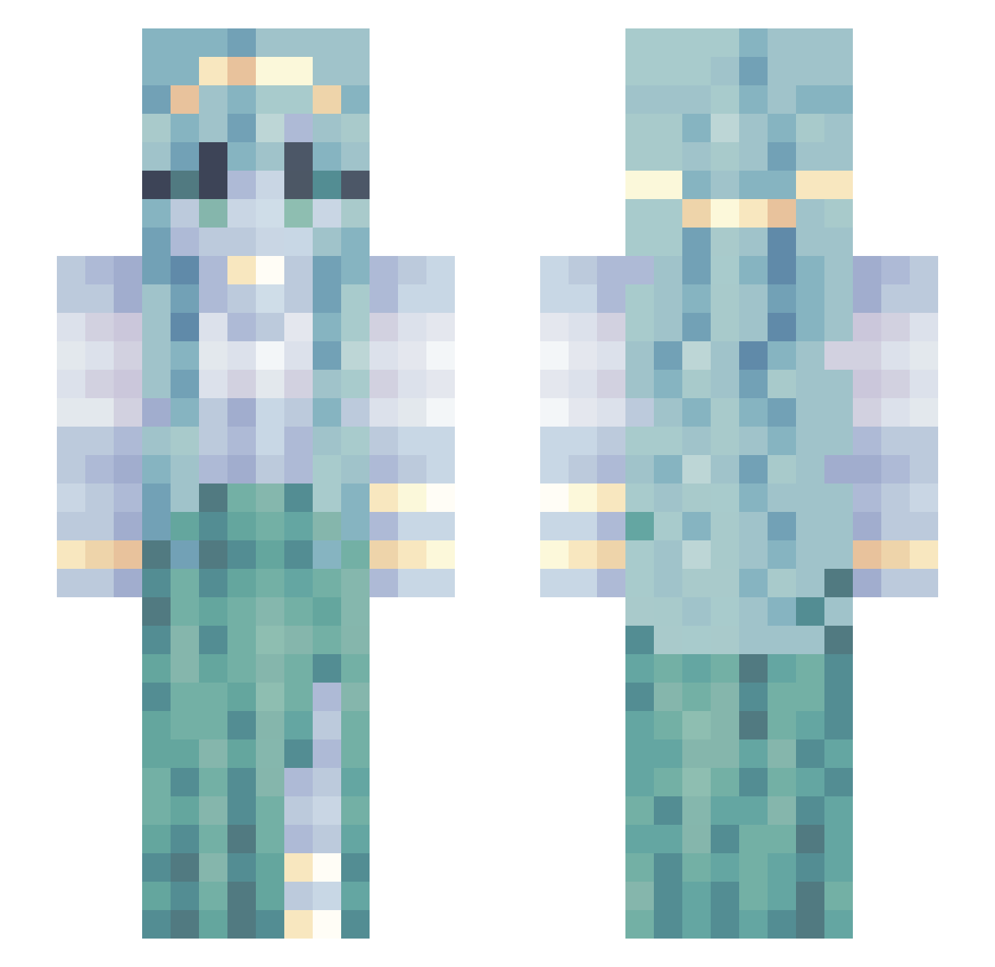 MsInsomniac3645 Minecraft skin, front and back view