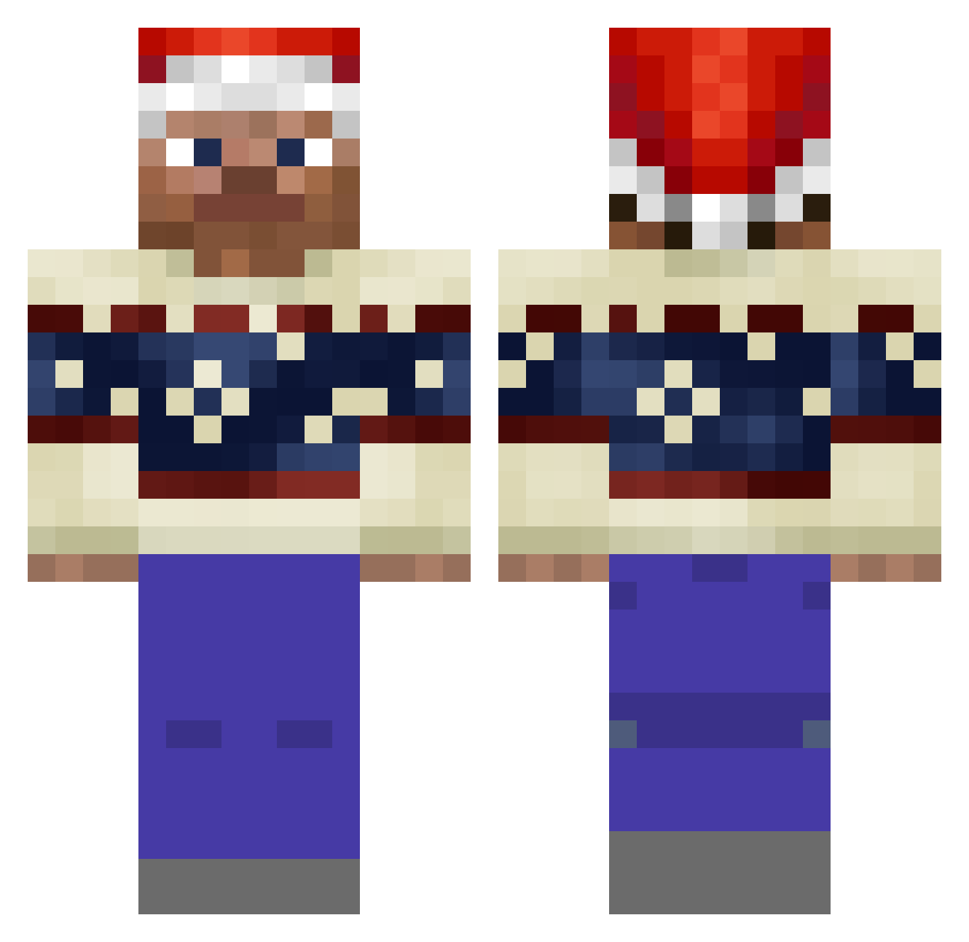 vility Minecraft skin, front and back view