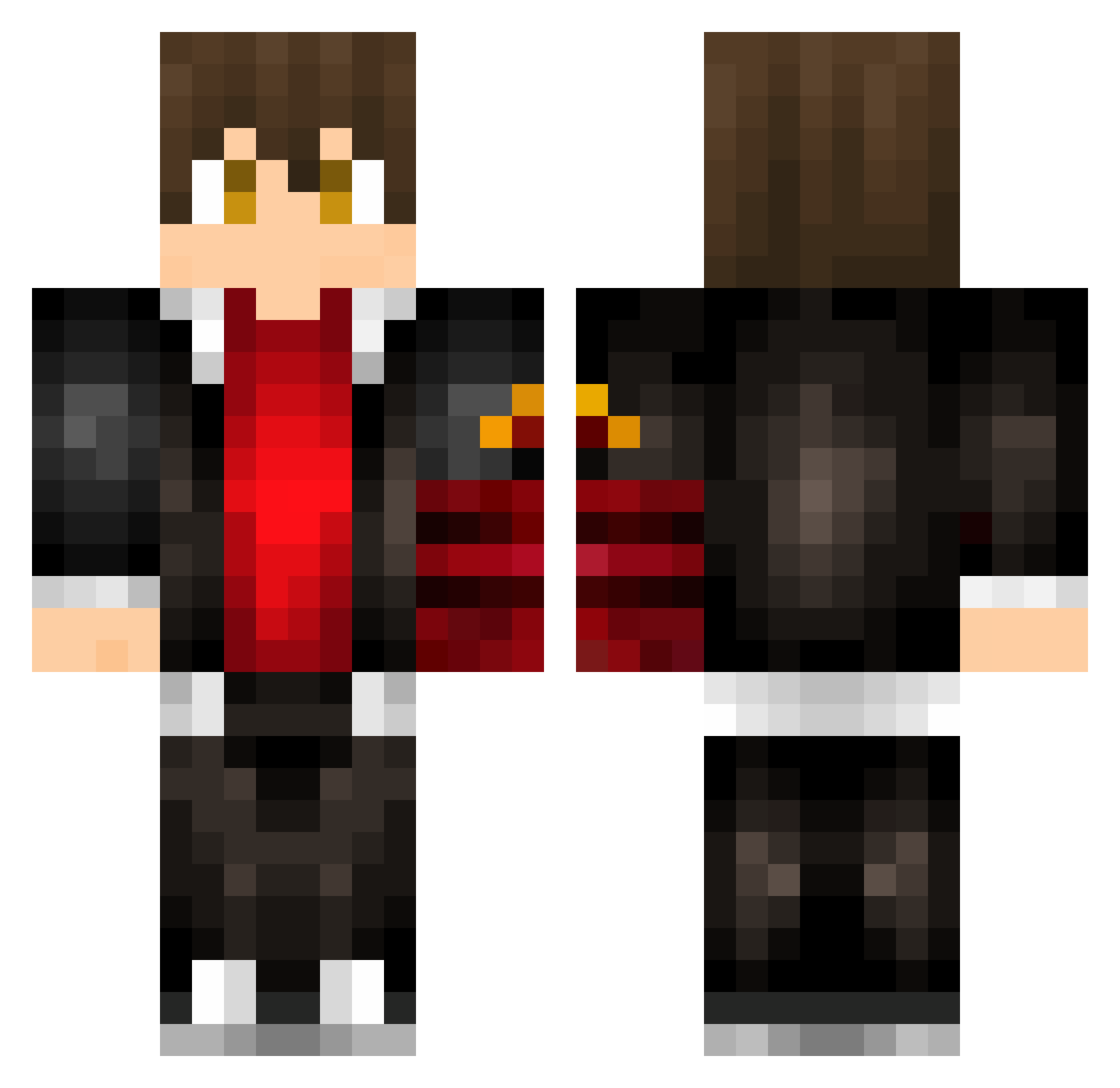 Autissmus Minecraft skin, front and back view