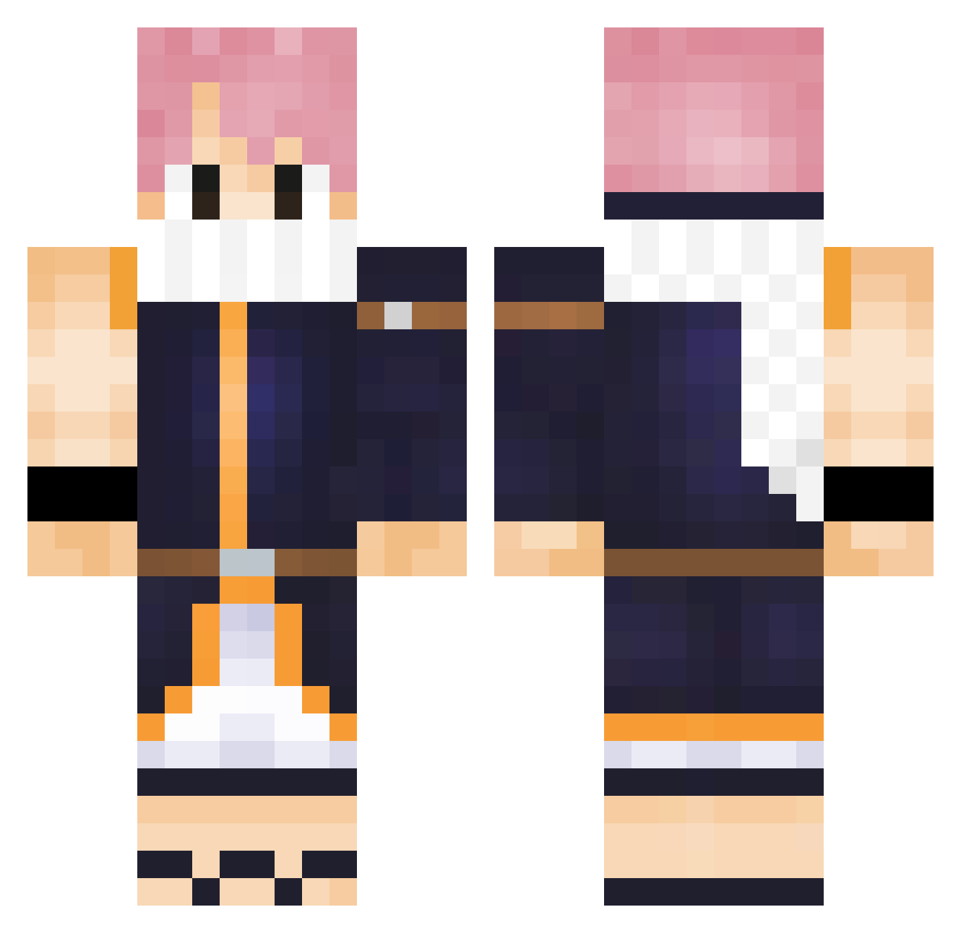 MegumiHe Minecraft skin, front and back view