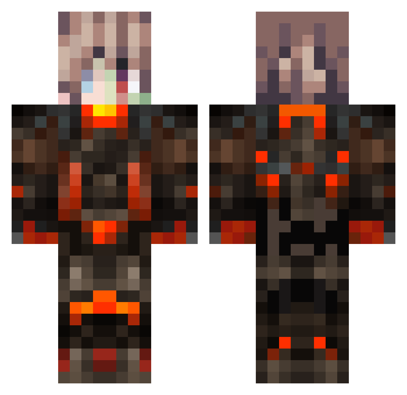 magic2340 Minecraft skin, front and back view