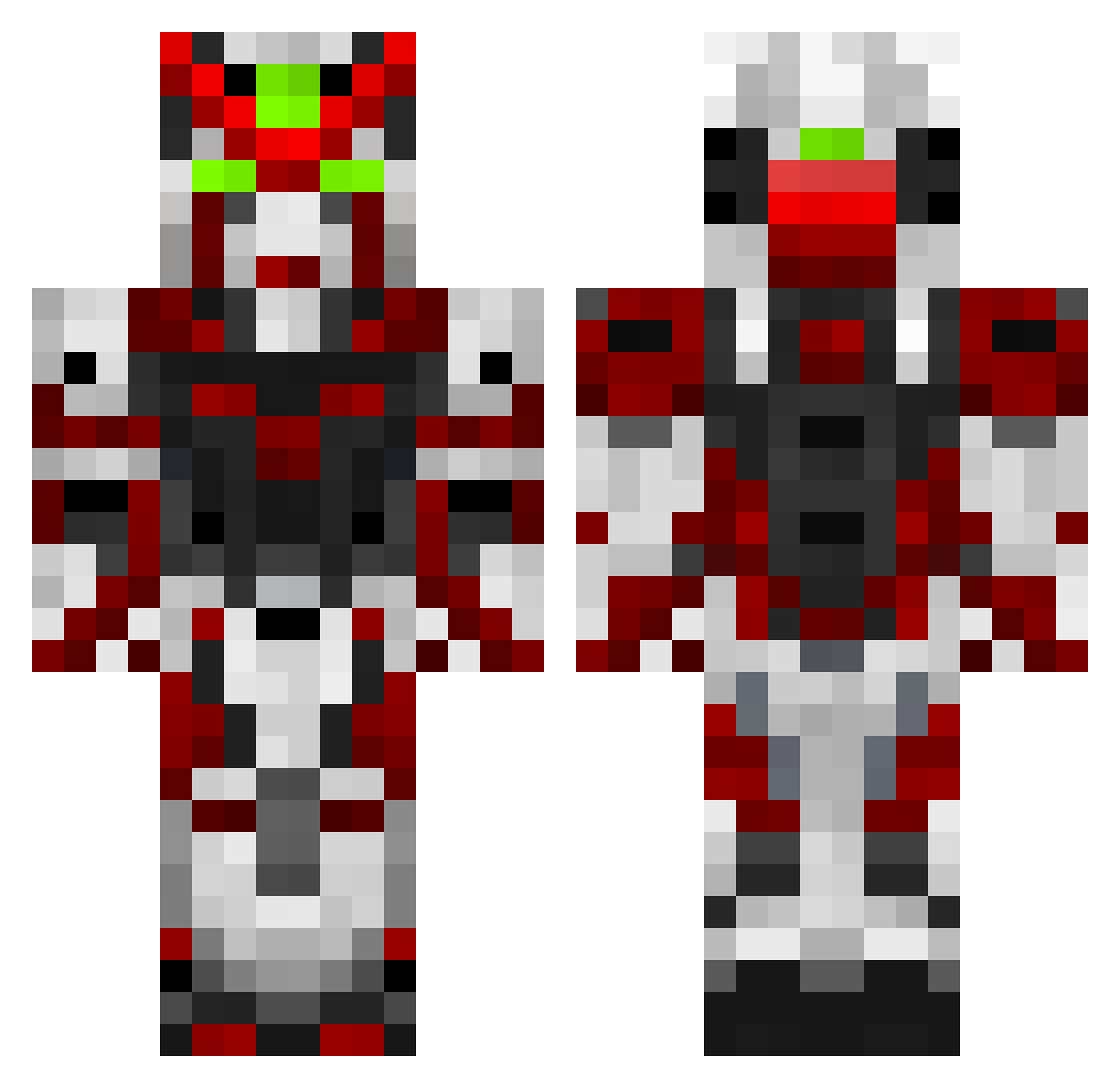 ThorDraconis Minecraft skin, front and back view