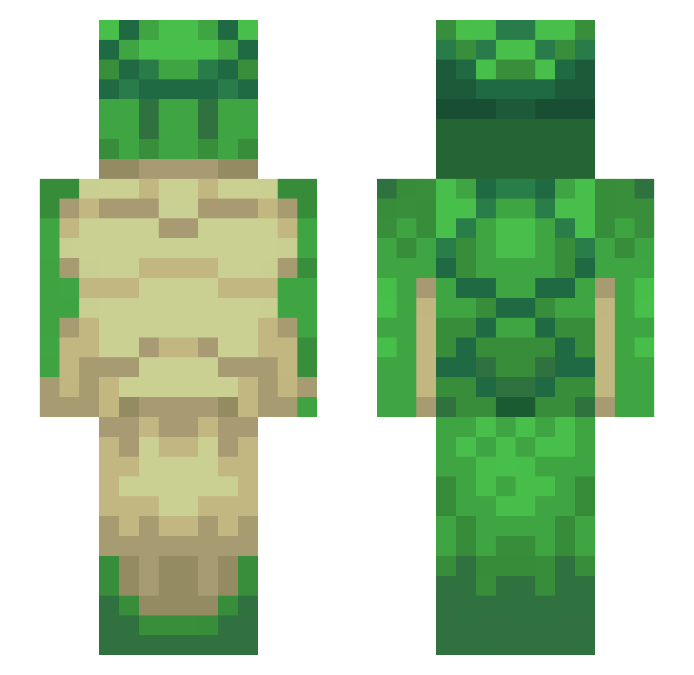 sevroma Minecraft skin, front and back view